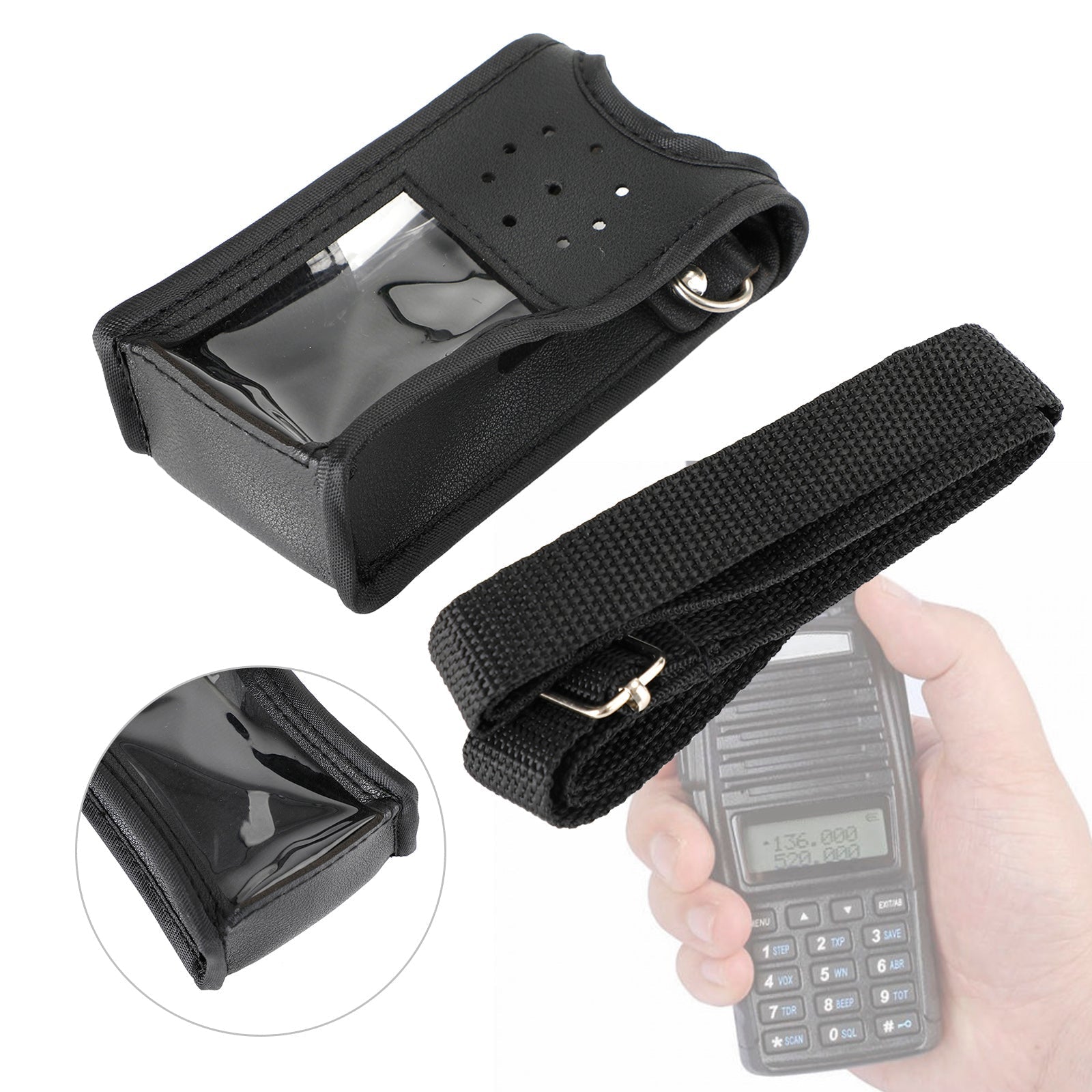 Multifunction Radio Leather Case Walkie Talkie Bag For Baofeng UV82 UV82L UV82HP