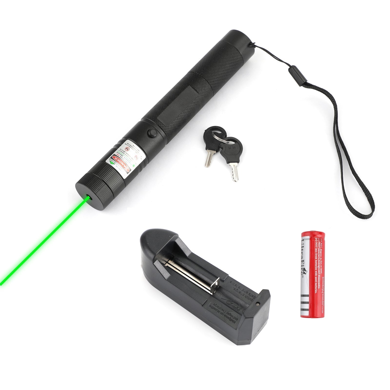 500Mile 532nm 303 Green Laser Pointer Pen+18650+Charger