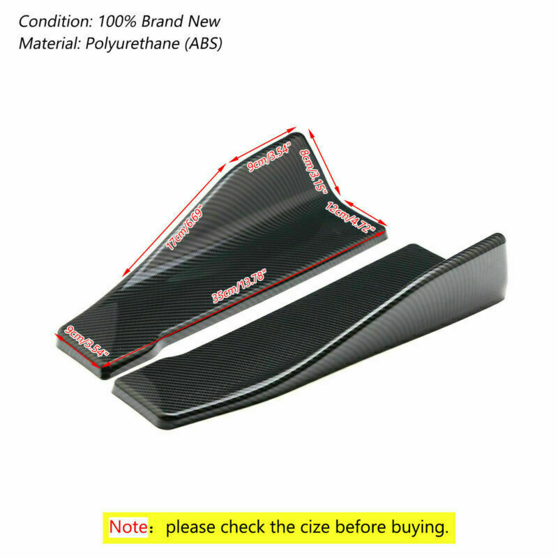 2pcs 35cm Skirt Spoiler Rear Lip Extension Rocker Splitters Winglet Wings Carbon Fiber Look Generic