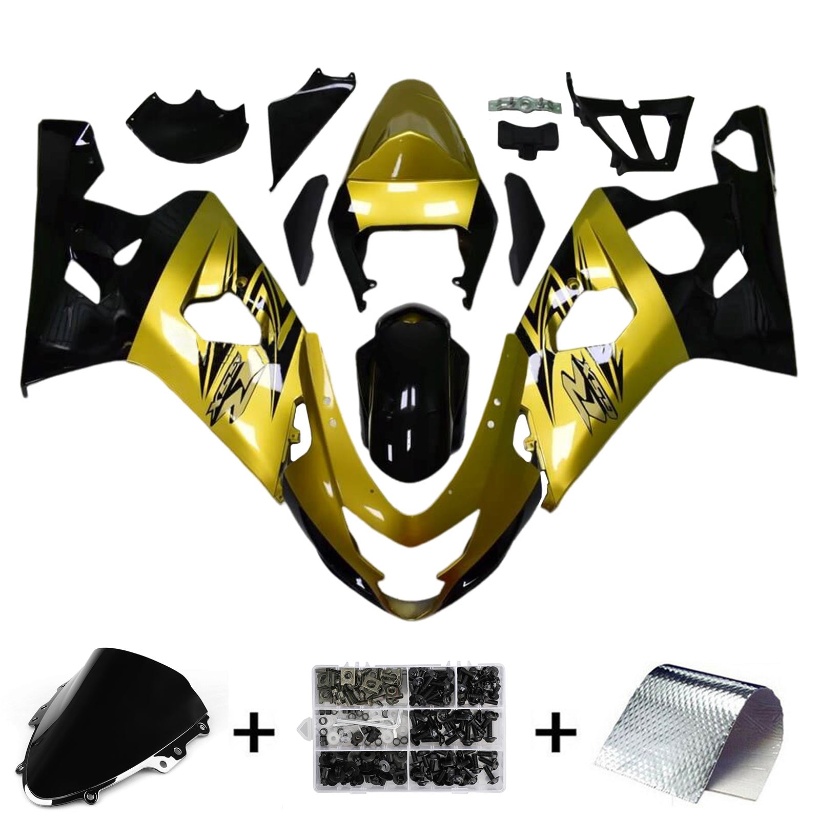 Amotopart Suzuki GSXR 600/750 2004-2005 K4 Fairing Kit Bodywork Plastic ABS