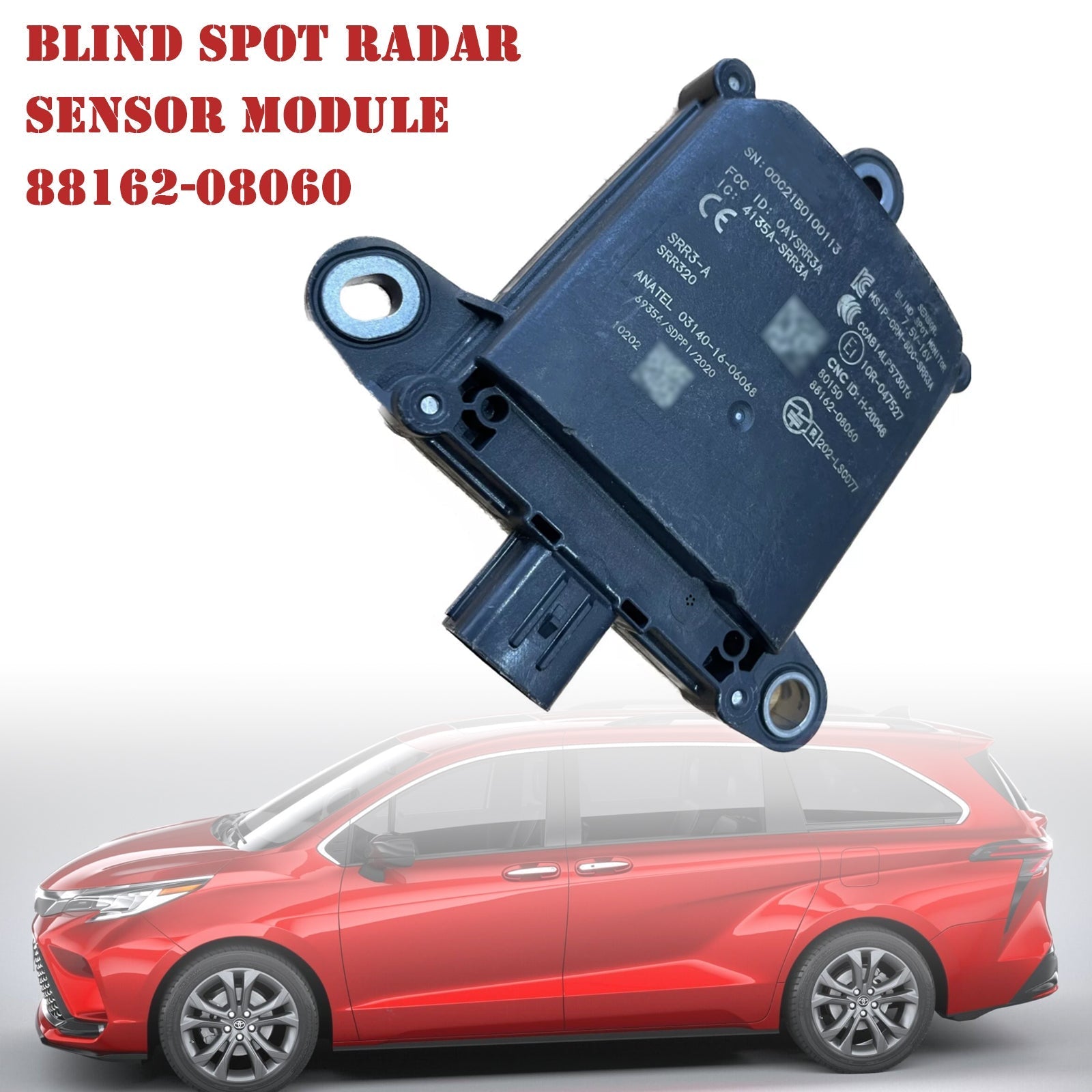 Rear Blind Spot Radar Monitor Sensor 88162-08060 For Toyota Sienna 2021-2023