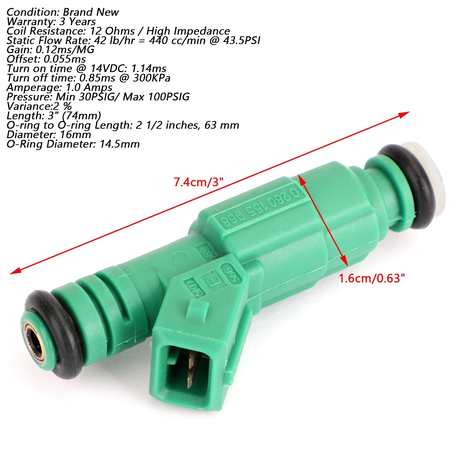 Set (8) 42lb EV1 Fuel Injectors Fit Chevrolet Pontiac Ford TBI LT1 LS1 LS6 440cc Generic