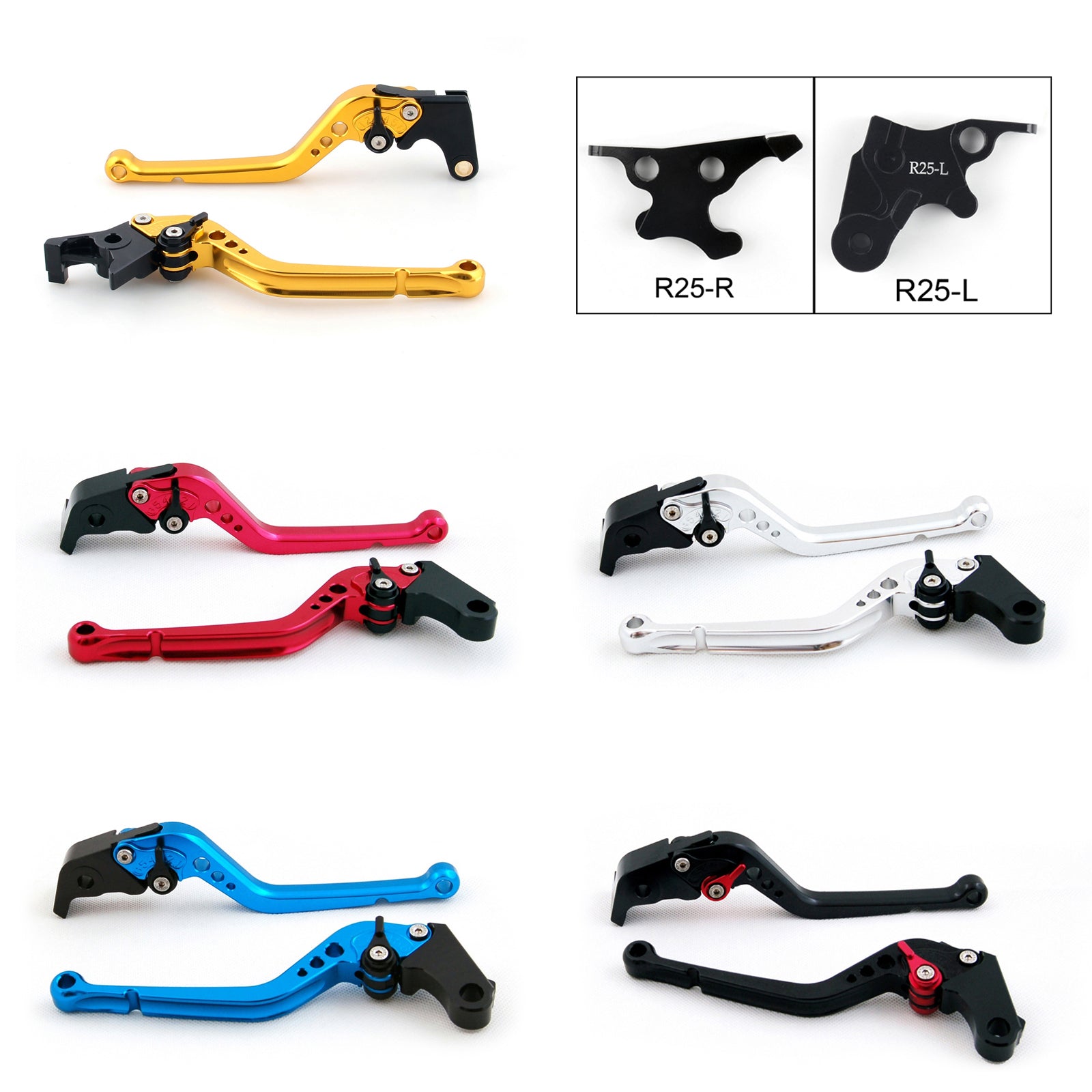 Long Brake Clutch Levers For Yamaha YZF R3 2015 YZF R25 2014-2015 Black Generic