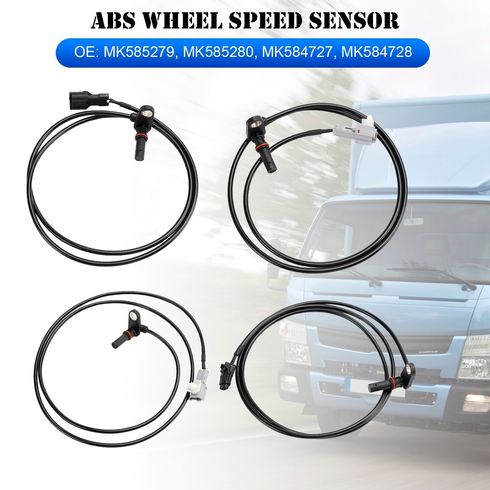 4X Front Rear Left Right ABS Wheel Speed Sensor For Mitsubishi Fuso Canter 3.0