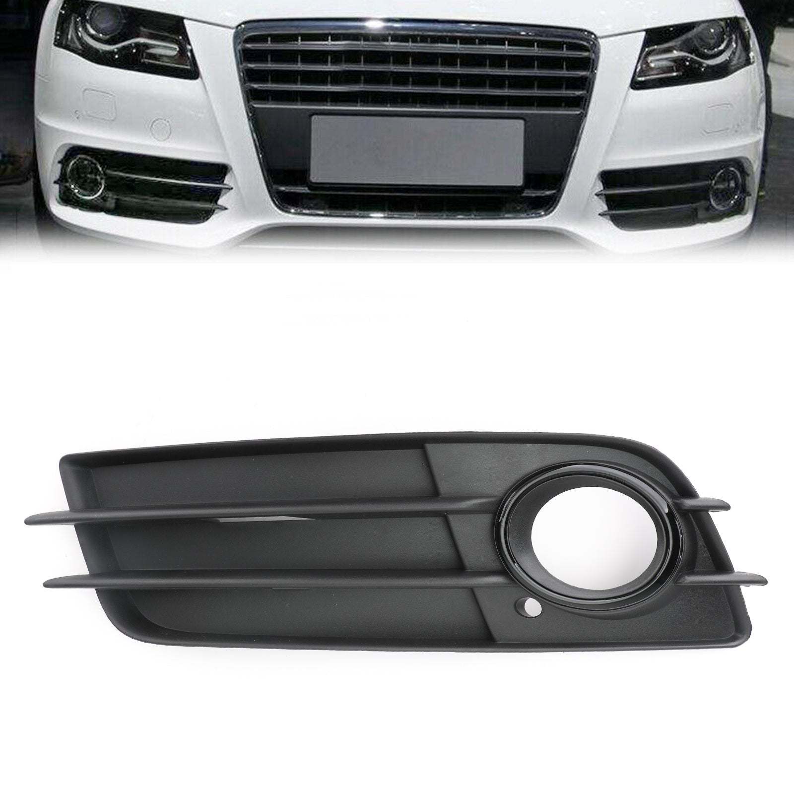 Parrilla de luz antiniebla negra mate para lado izquierdo, parachoques S-Line para AUDI A4 B8 2008-2012 genérico