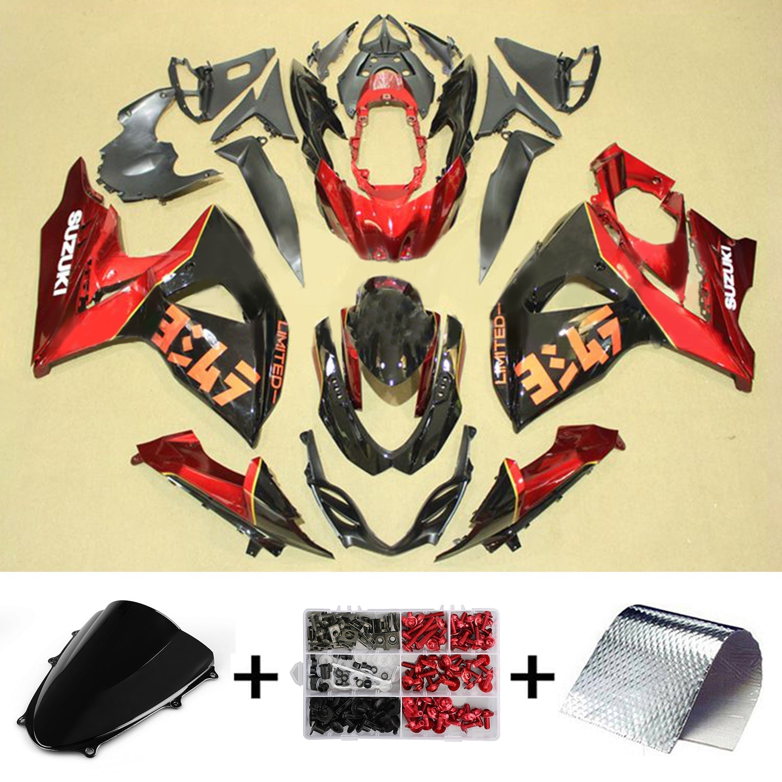 Amotopart Suzuki GSXR1000 2009-2016 K9 Fairing Kit Bodywork Plastic ABS