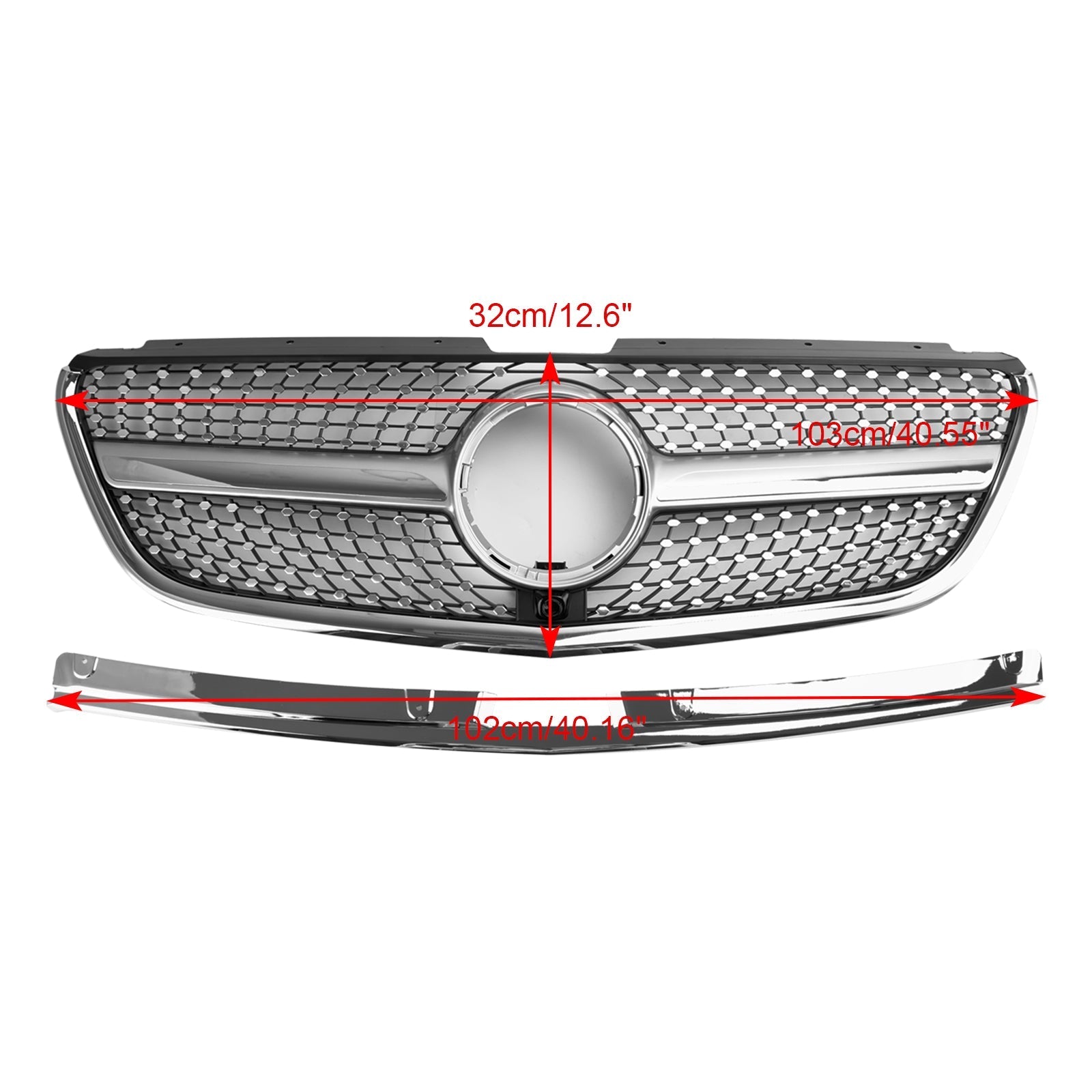 Mercedes Vito W447 2015-2019 GT Stlye Diamond Front Bumper Grill Grille