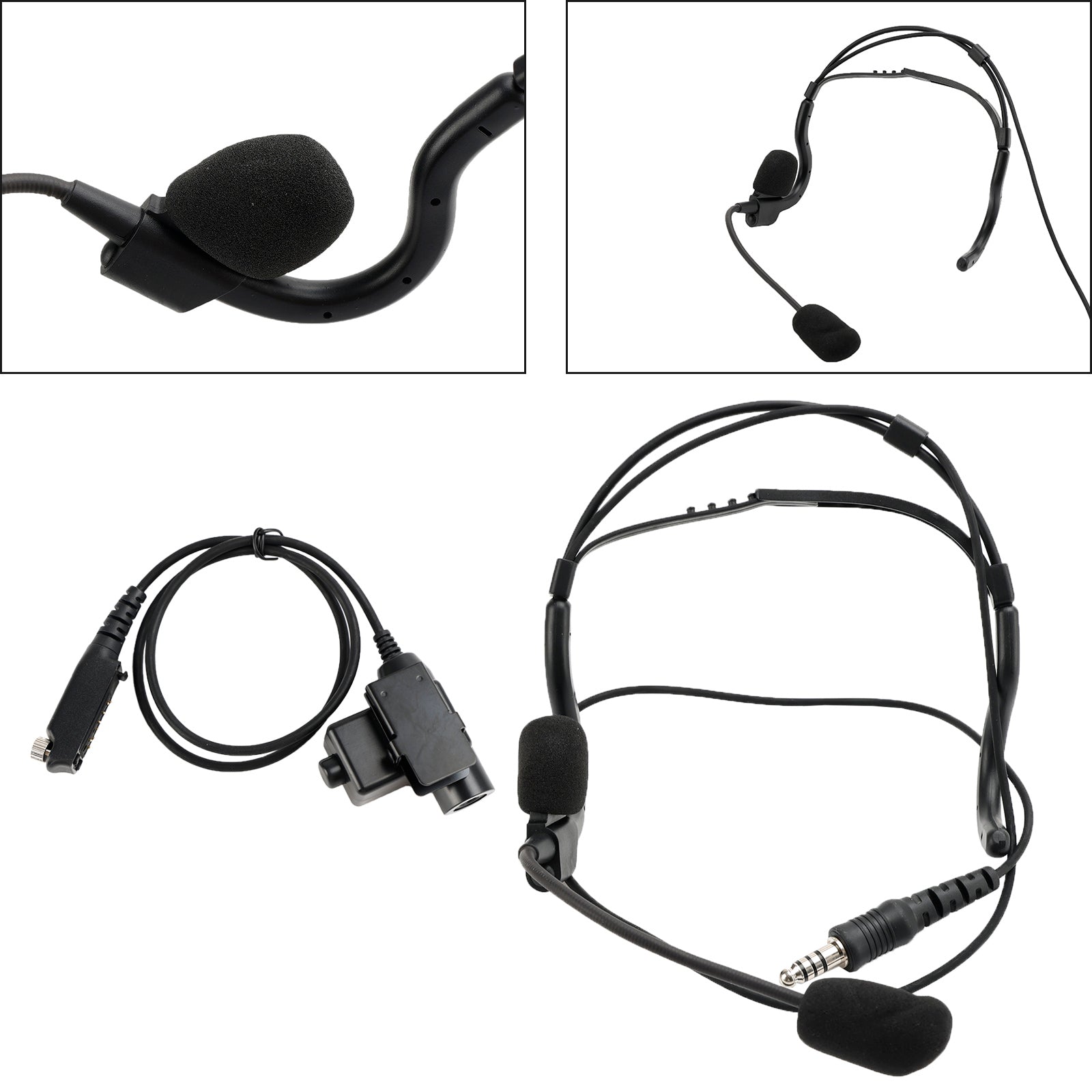 7.1-C8 Rear Mount Big Plug Tactical Headset For Sepura STP8000 STP8030 STP8035