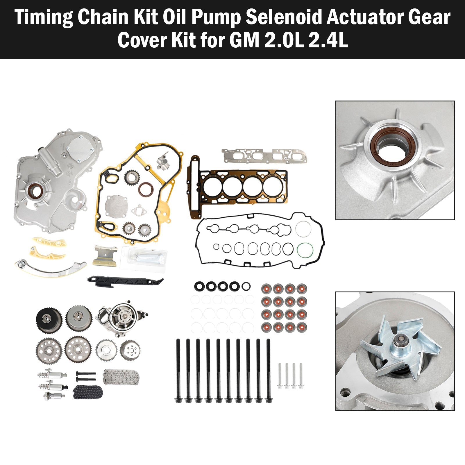 2011-2012 Chevrolet Malibl 2.4L Kit de cadena de distribución Bomba de aceite Actuador selenoide Cubierta de engranaje