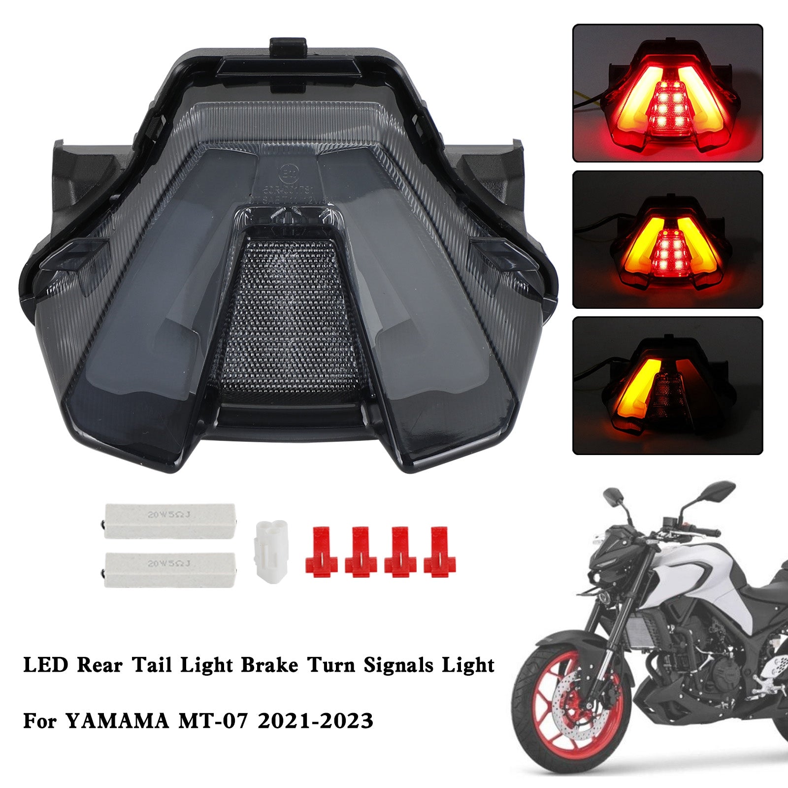 Señales de giro de freno de luz trasera LED Yamaha MT-07 MT07 2021-2023