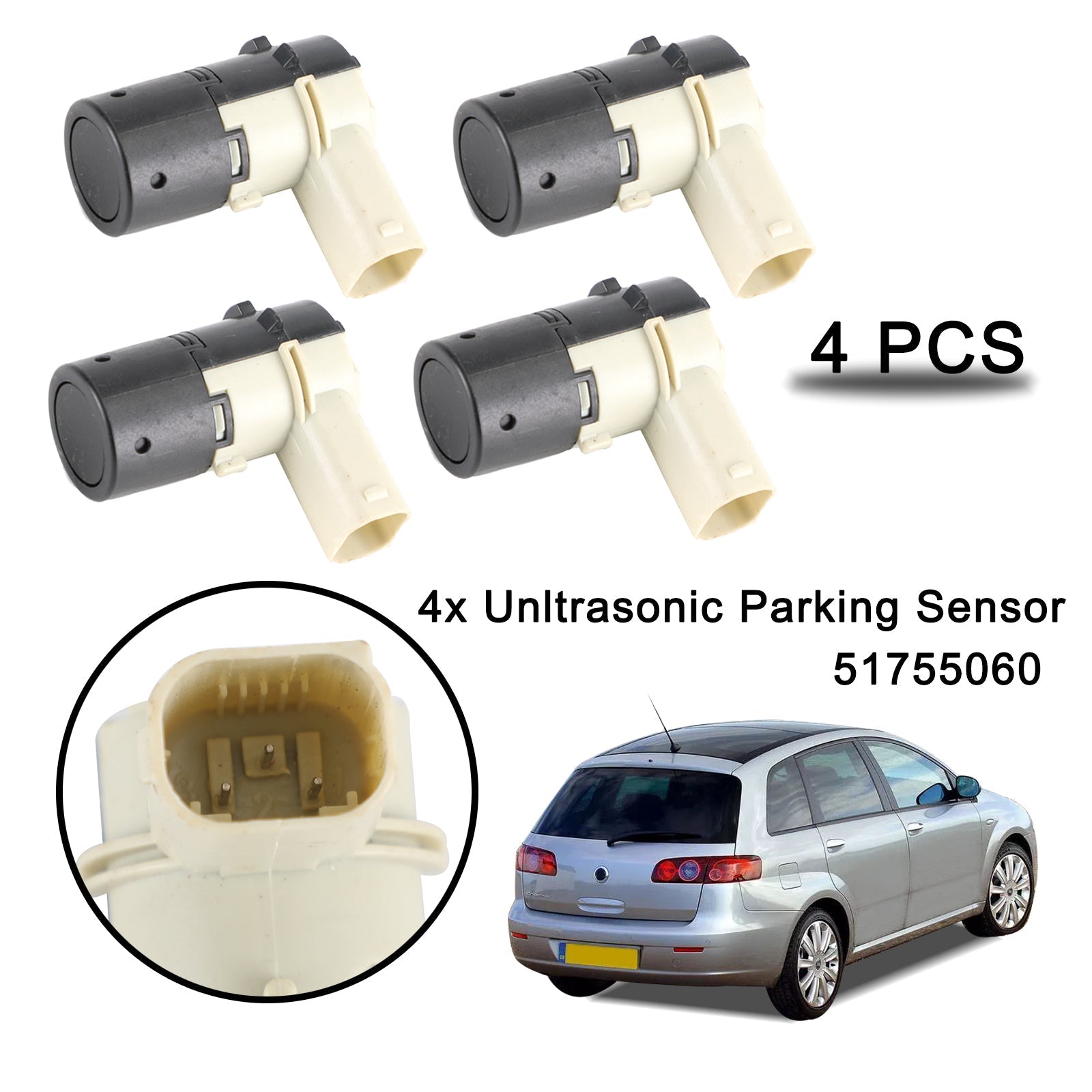 4x PDC Ultrasonic Parking Sensor For Alfa Romeo 147 156 159 166 Brera Spider Generic