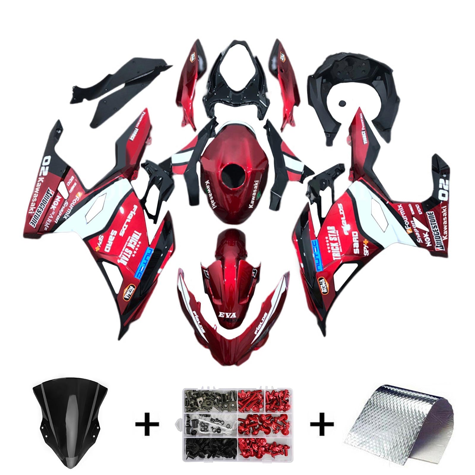 Amotopart Kawasaki EX400 Ninja400 2018-2024 Fairing Kit Bodywork Plastic ABS