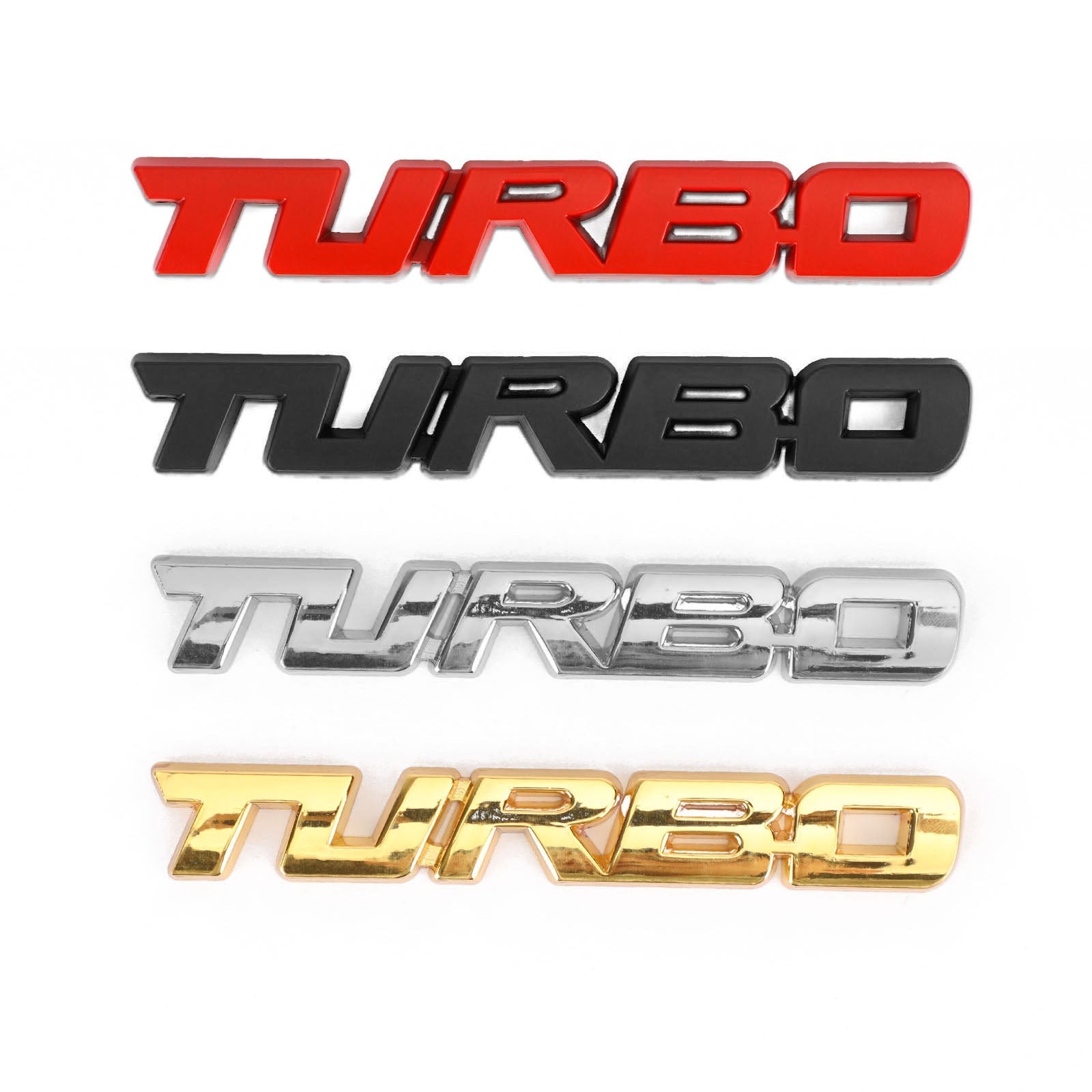 Metal 3D Turbo Logo Coche Emblema Insignia Etiqueta Tronco Parachoques Calcomanía Plata Genérico