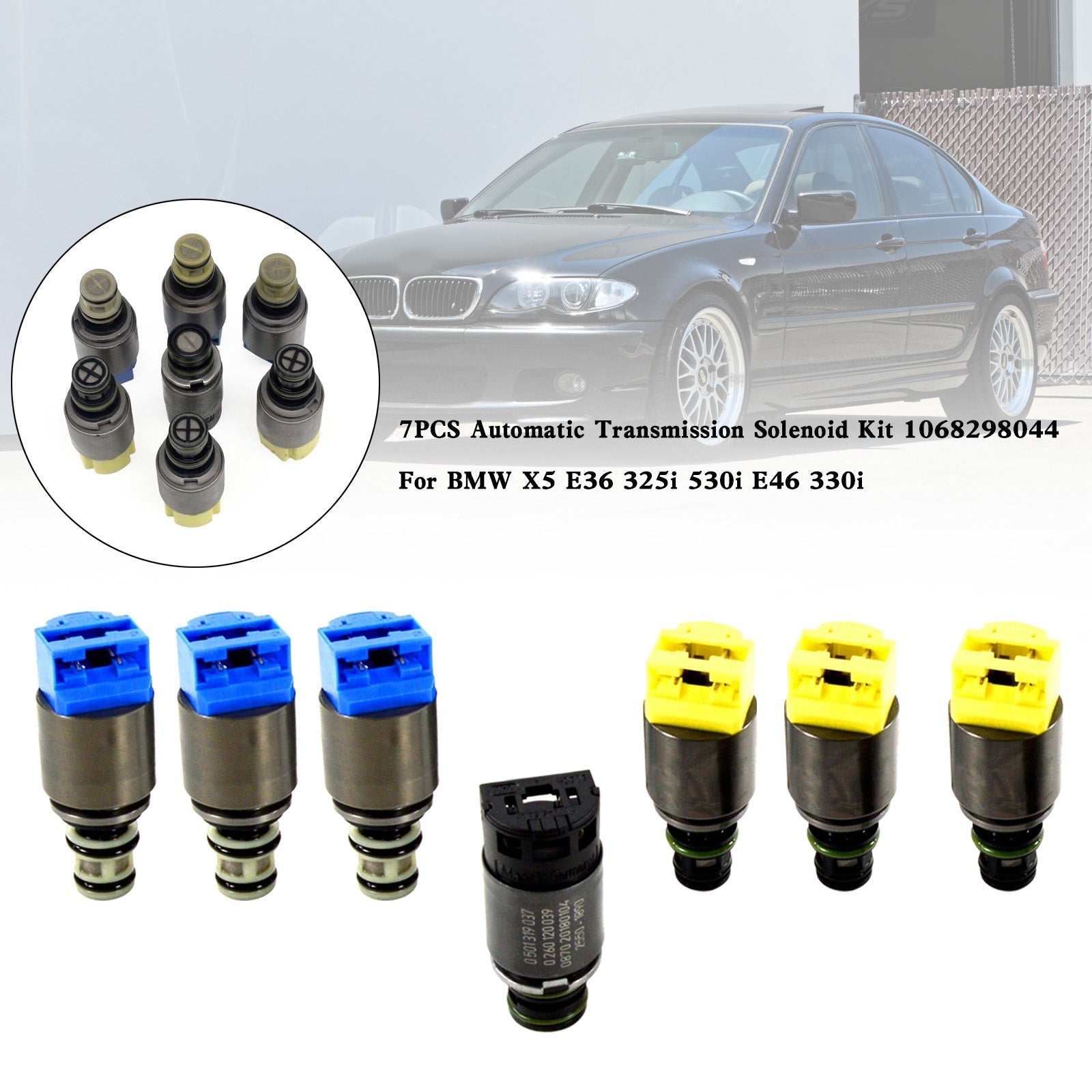 7PCS Automatic Transmission Solenoid Kit 1068298044 For BMW X5 E36 325i 530i E46