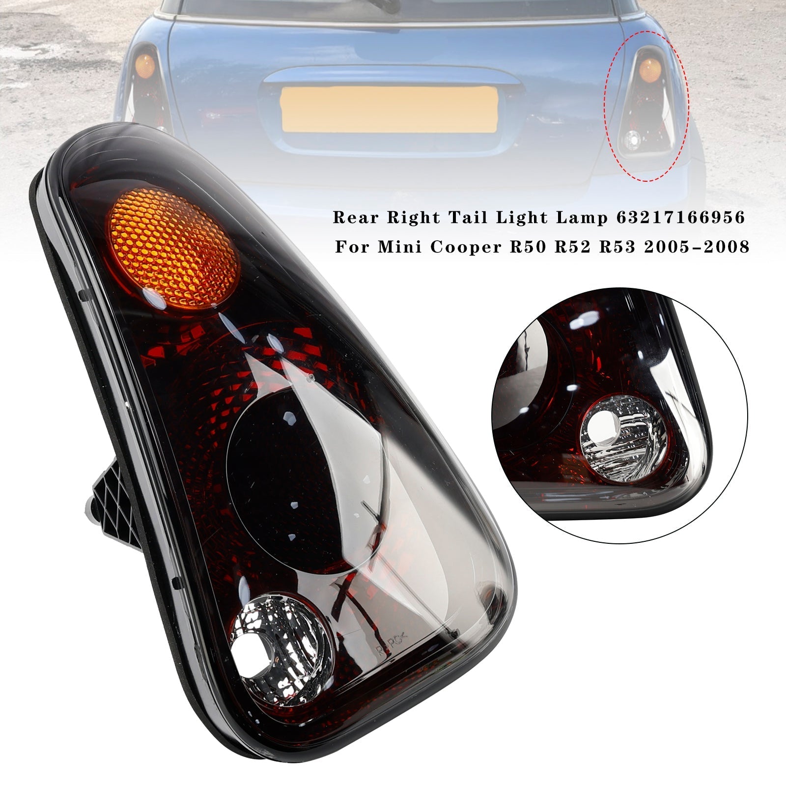 Rear Right Tail Light Lamp 63217166956 For Mini Cooper R50 R52 R53 2005-2008