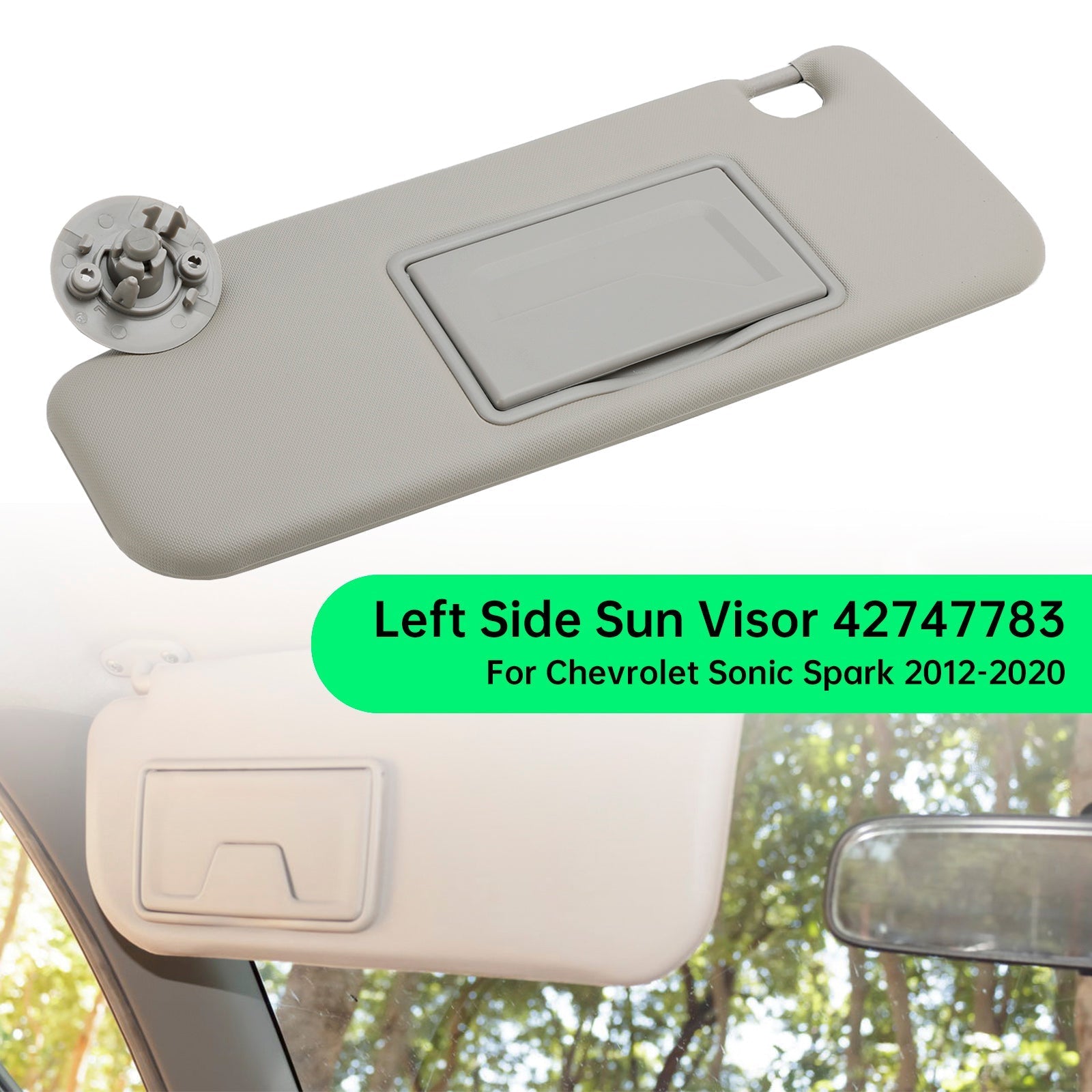 Sun Visor Left Driver Side 42747783 Gray For Chevrolet Sonic Spark 2012-2020