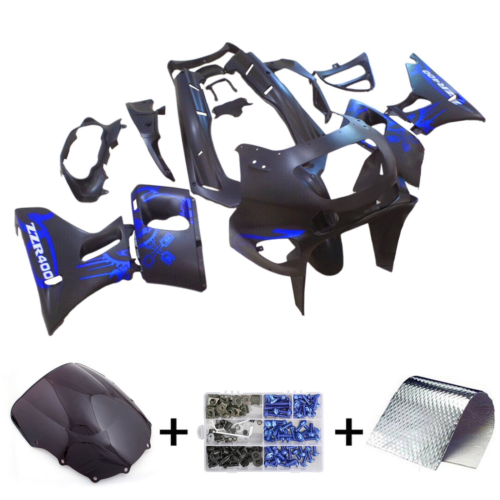 Kawasaki ZZR400 1993-2007 ZZR600 1998-2003 Fairing Kit Bodywork Plastic ABS