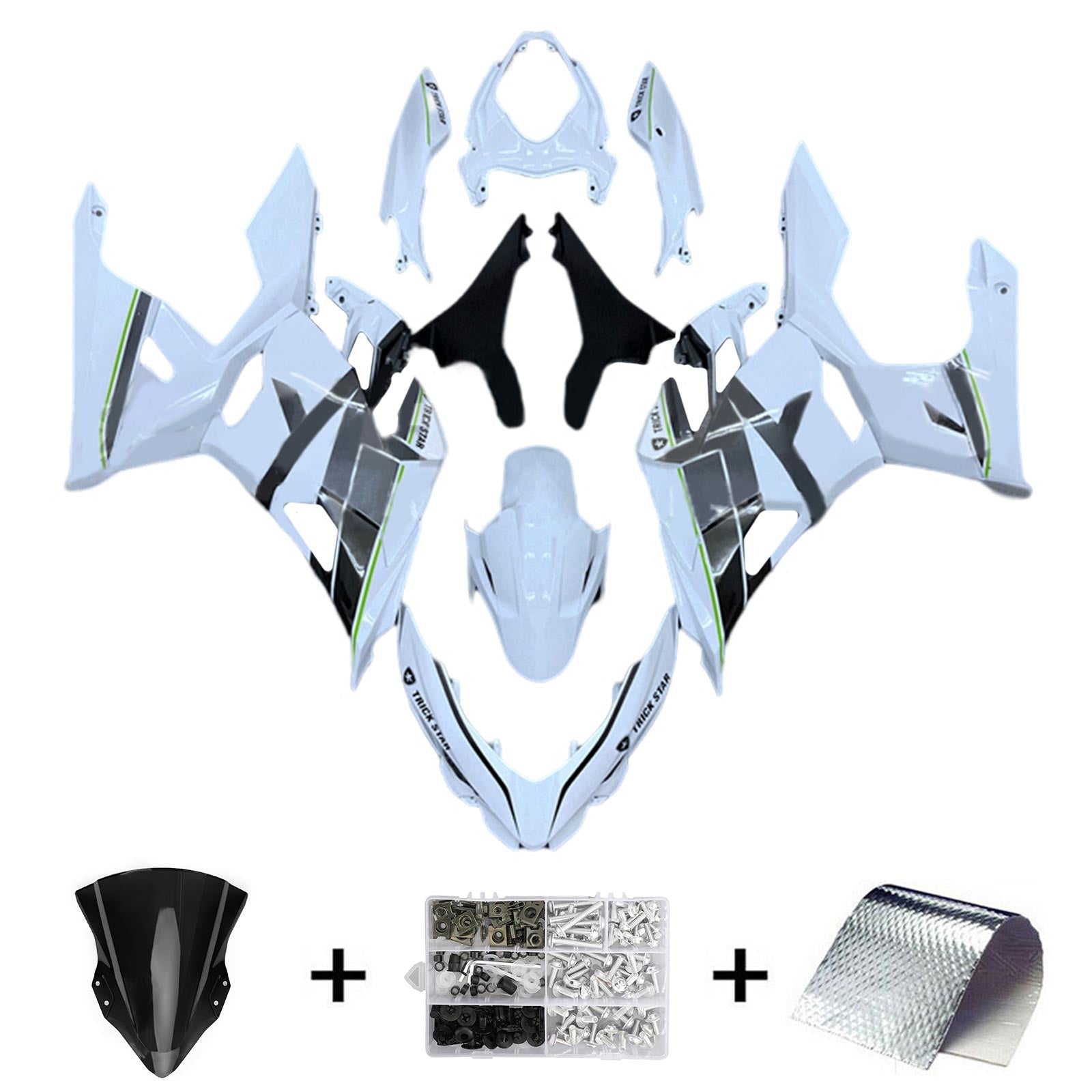 Amotopart Kawasaki EX400 Ninja400 2018-2024 Fairing Kit Bodywork Plastic ABS