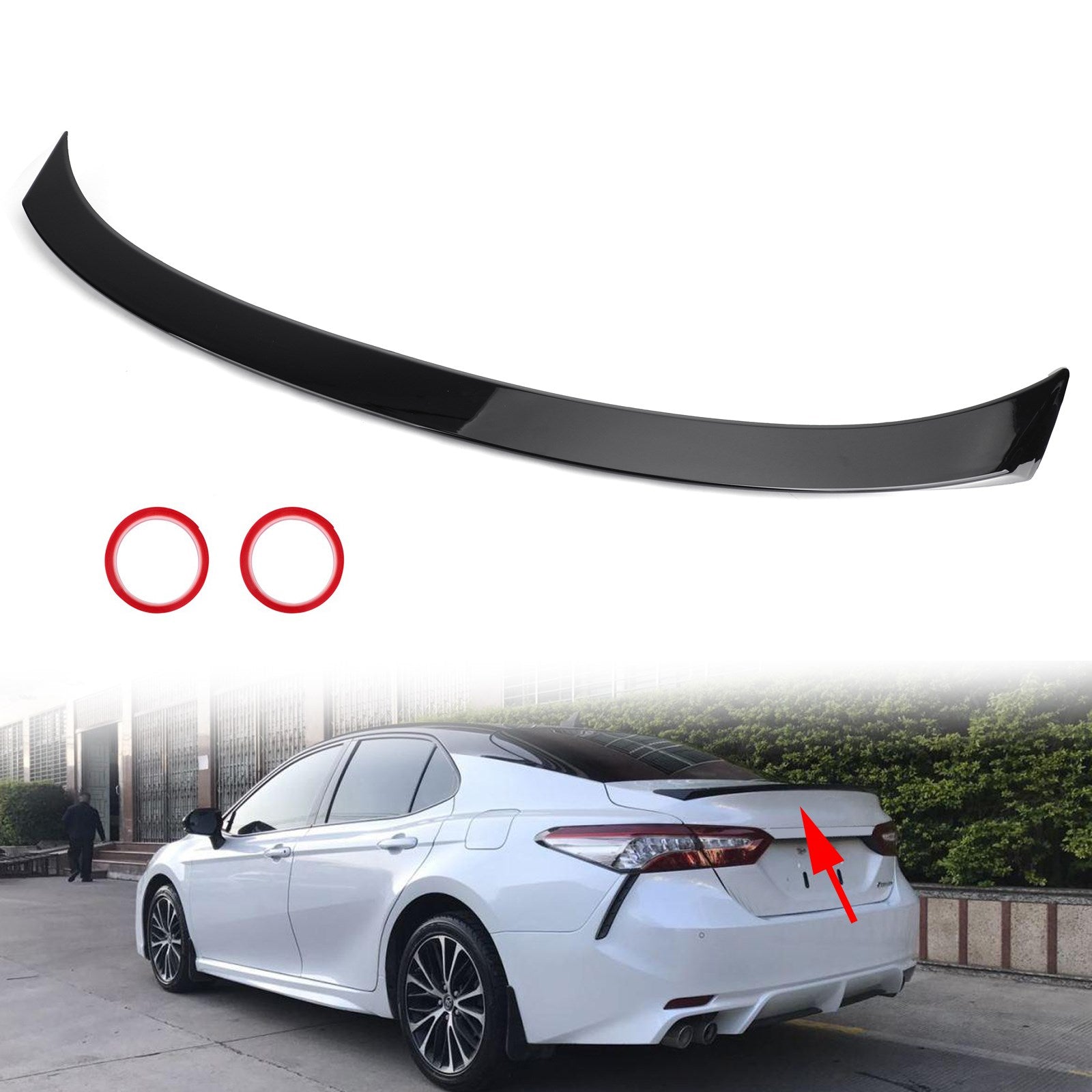 Glossy Black Rear Spoiler Wings Fit Toyota Camry LE SE XSE XLE 2018-2024
