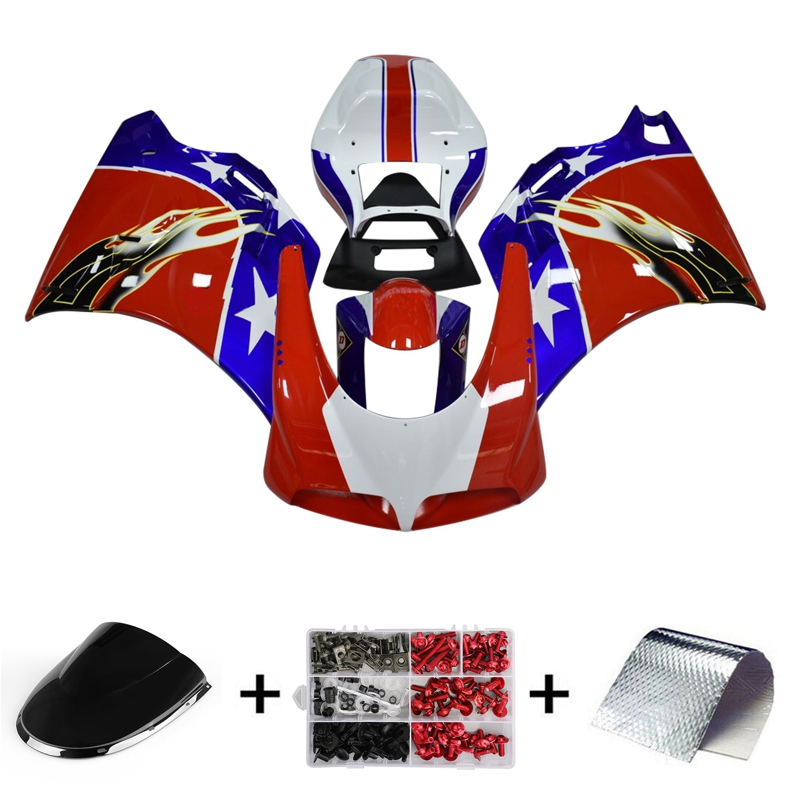 Amotopart Ducati 996 748 1996-2002 Fairing Kit Bodywork ABS