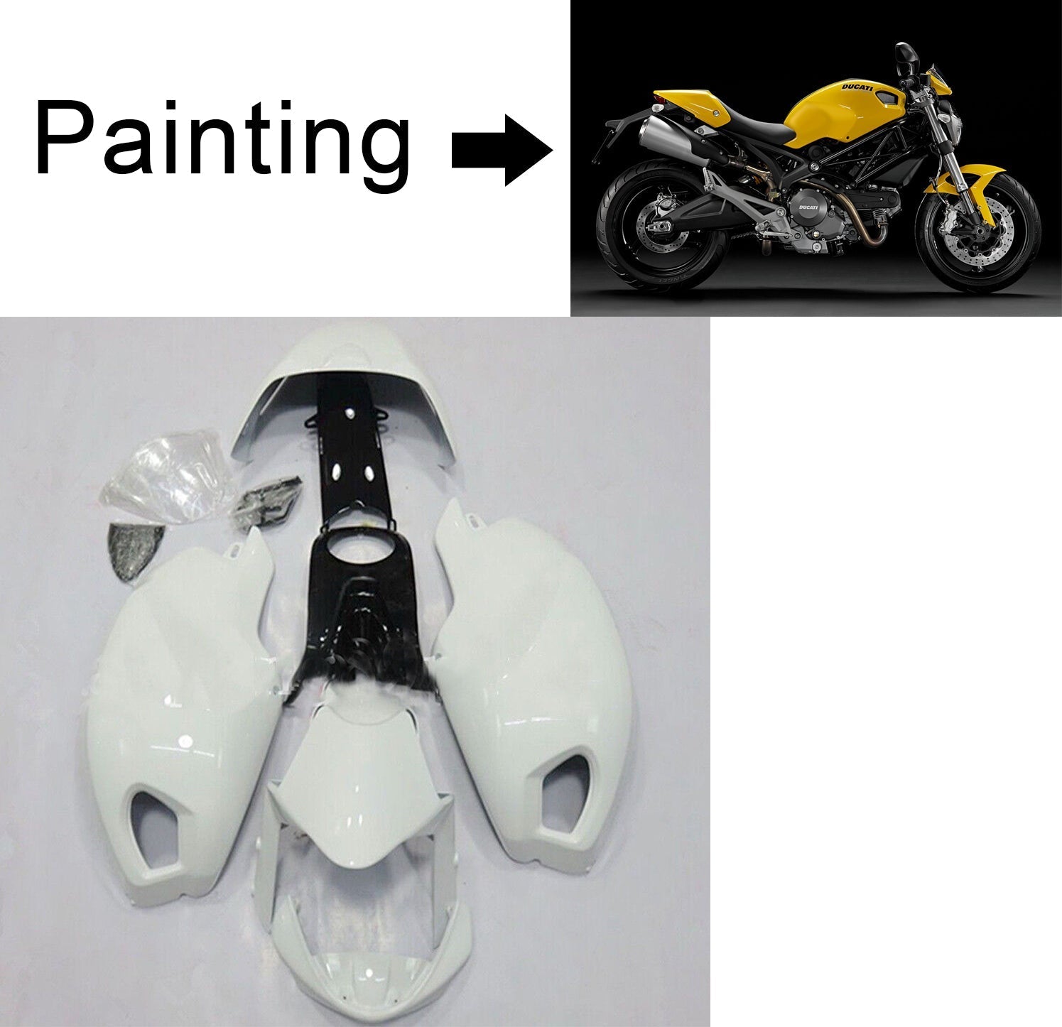 Ducati Monster 696 796 1100 S EVO all years Injection Fairing Kit Bodywork