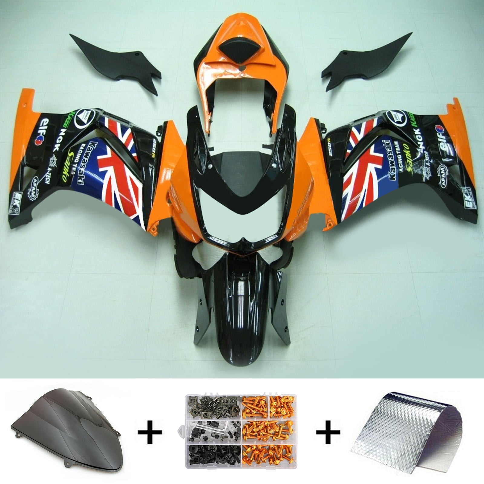 Kawasaki EX250/Ninja250R 2008-2012 Fairing Kit Bodywork Plastic ABS