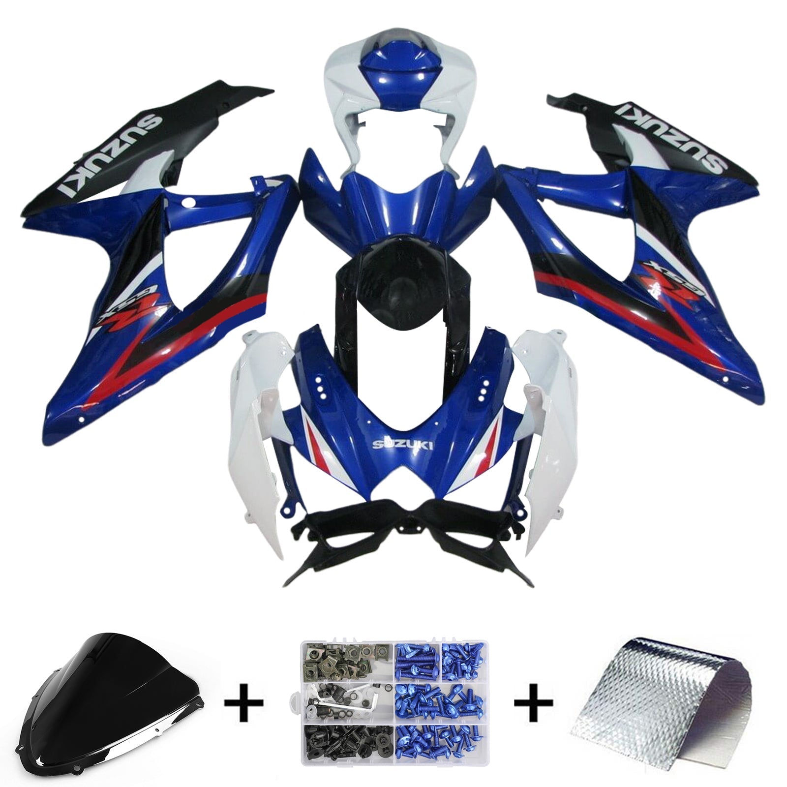 Amotopart Suzuki GSXR 600/750 2008-2010 K8 Fairing Kit Bodywork Plastic ABS