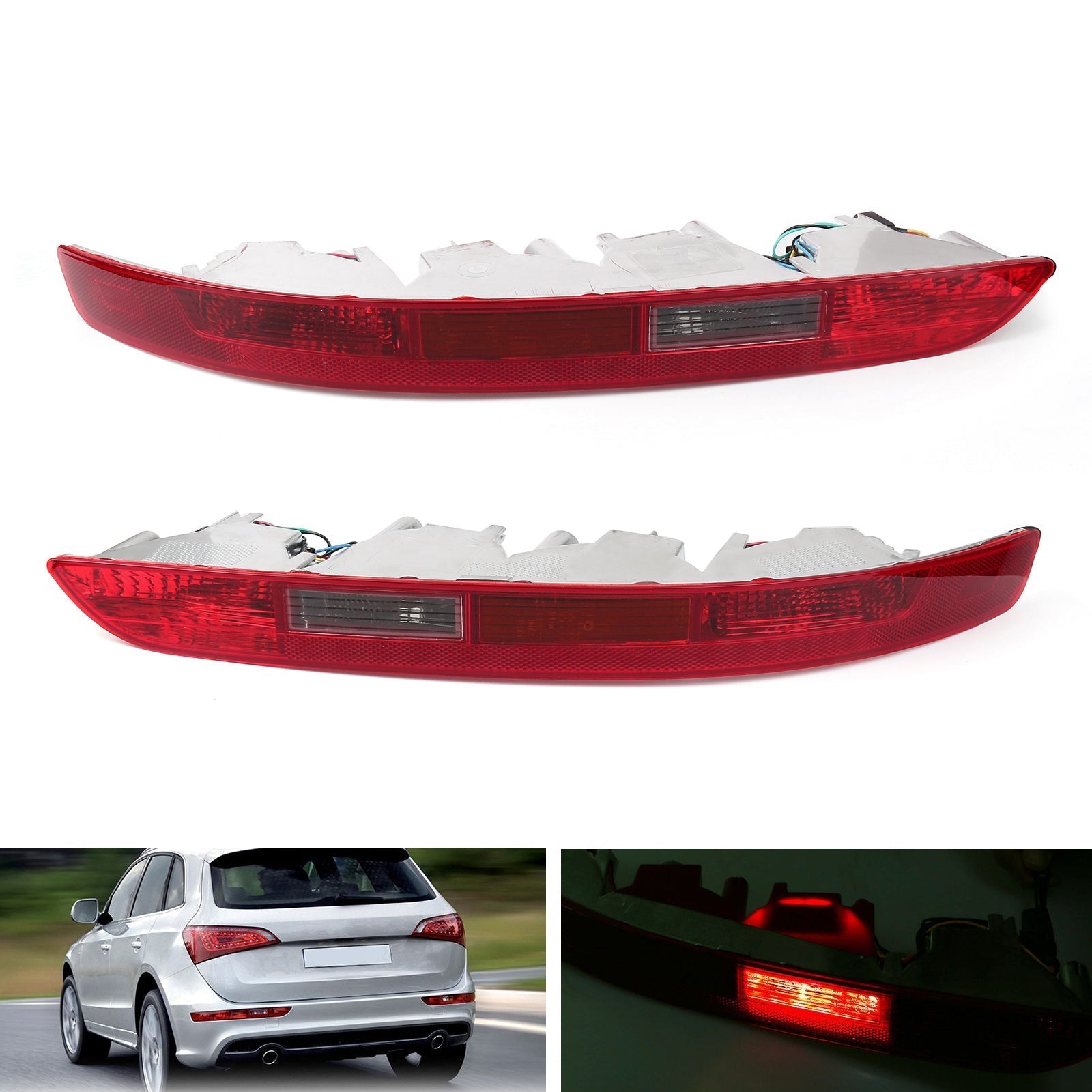 1?? L/R Rear Lower Tail light Reverse Lamp Bumper Light with 4 bulbs For Audi Q5 2009-2015 Generic CA Market