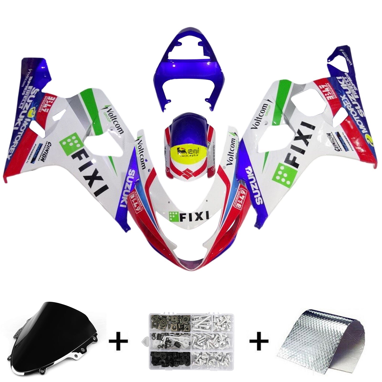 Amotopart Suzuki GSXR 600/750 2004-2005 K4 Fairing Kit Bodywork Plastic ABS