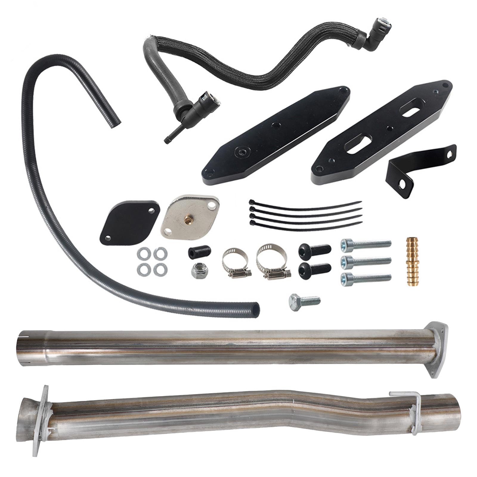 2011-2022 6.7L Ford F250 F350 F450 F550 Tubo de escape silenciador de 4" + kit de eliminación EGR