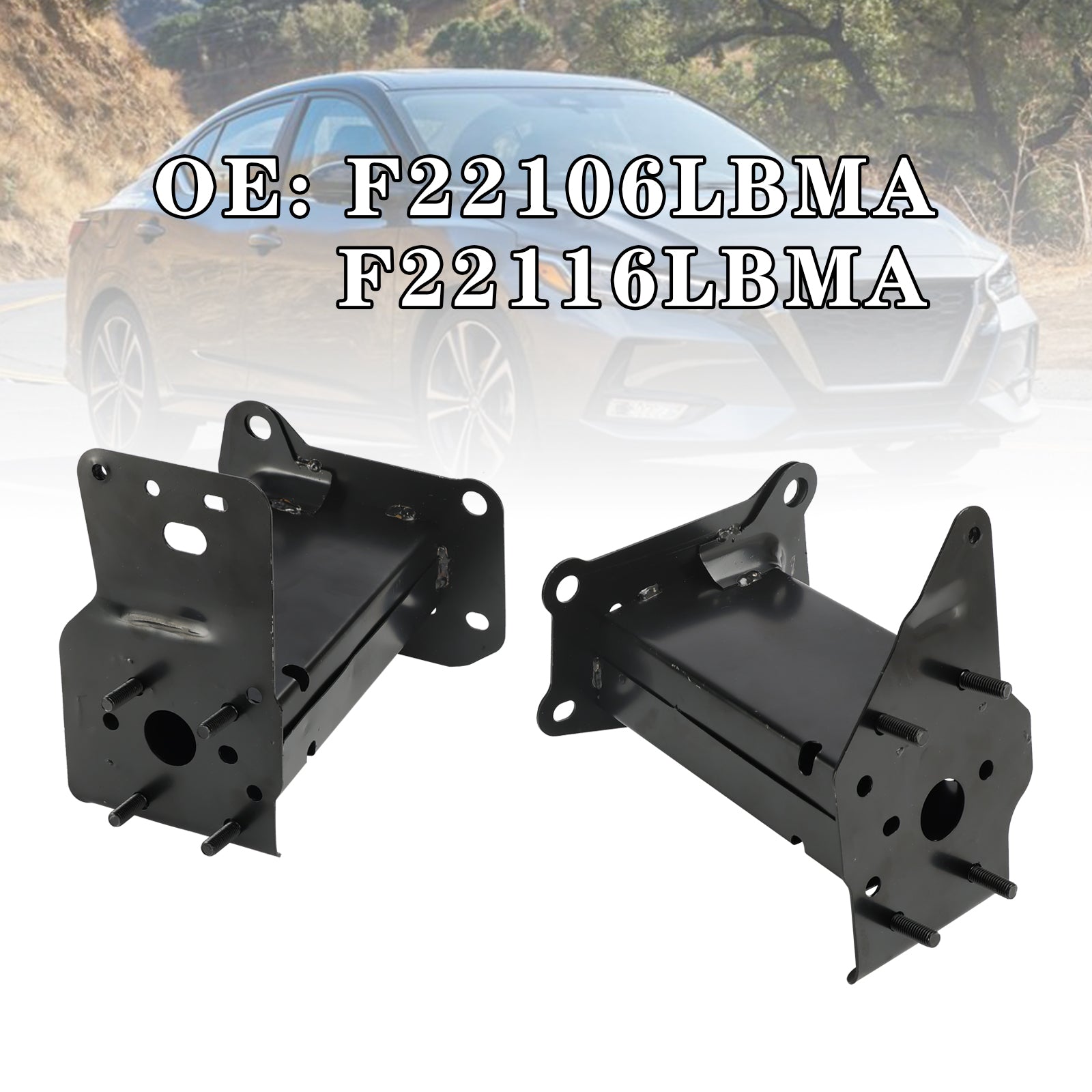 Nissan 2020-2023 Sentra (submodel: S, S Plus, SR, SV) Bumper Bracket Set F22106LBMA F22116LBMA