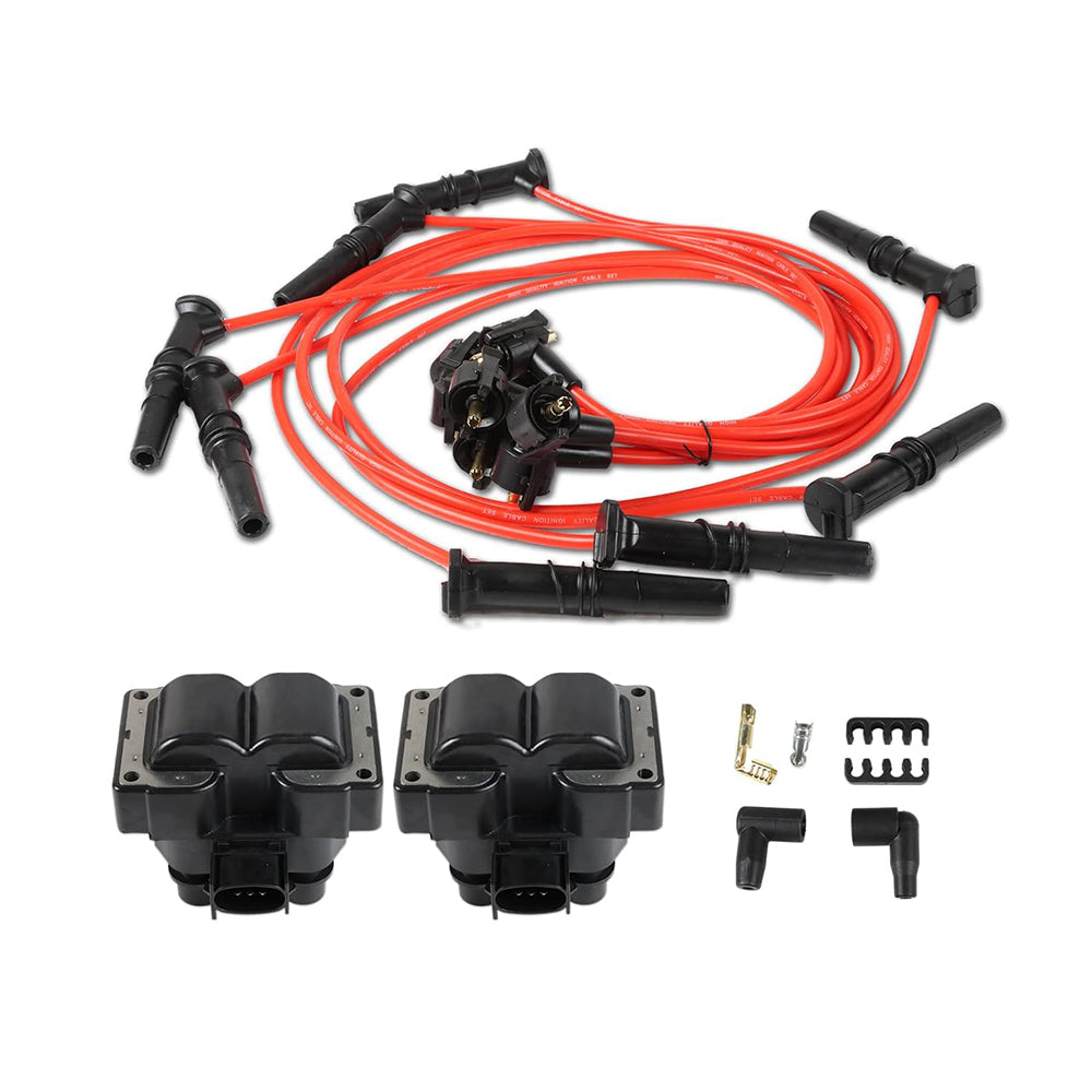 1994-1997 Ford Thunderbird Mercury Cougar V8 4.6L
 2 Ignition Coil Pack & 8 Spark Plug Wire FD487