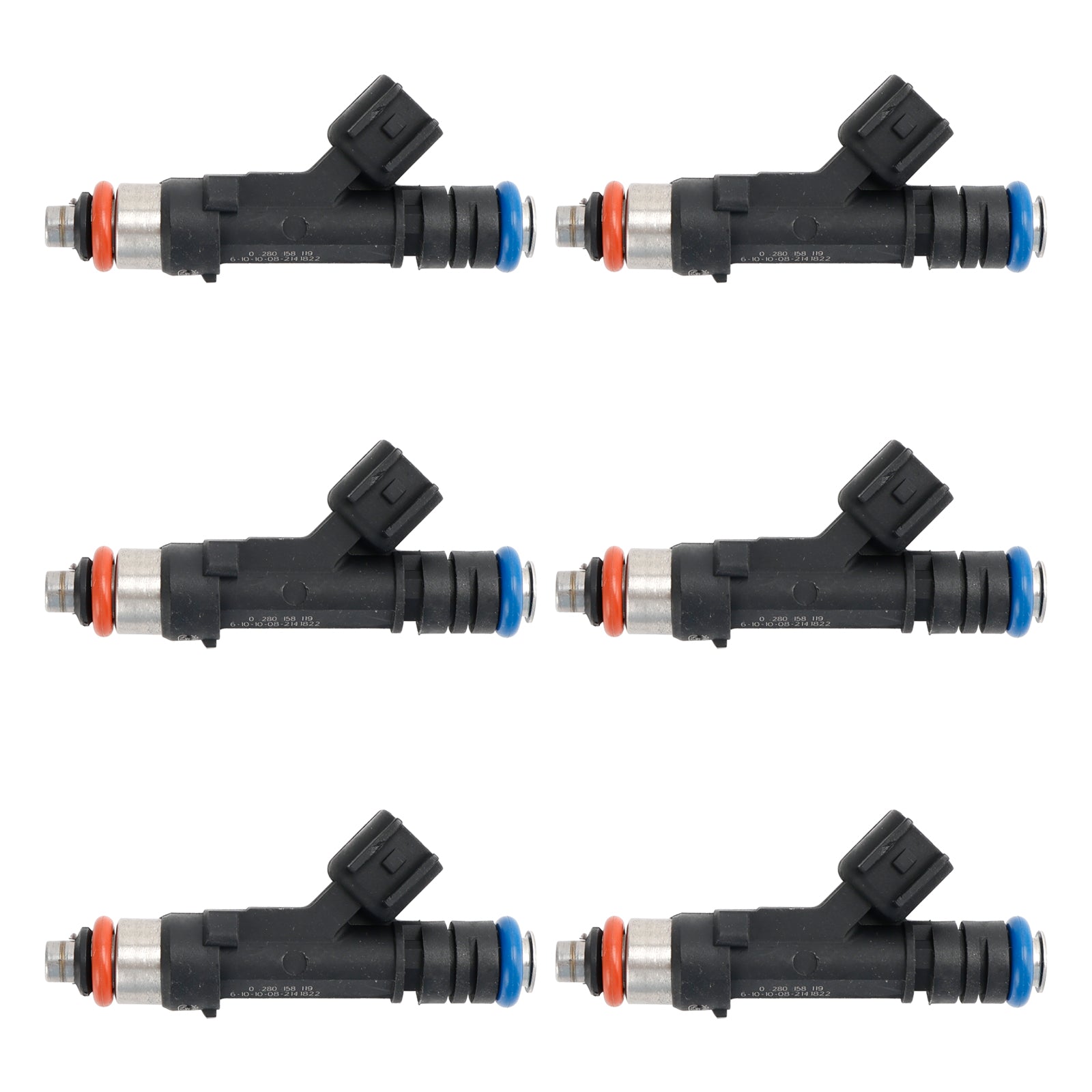 6PCS Fuel Injector 0280158119 Fit Jeep Fit Dodge Wrangler Fit Chrysler 3.3L