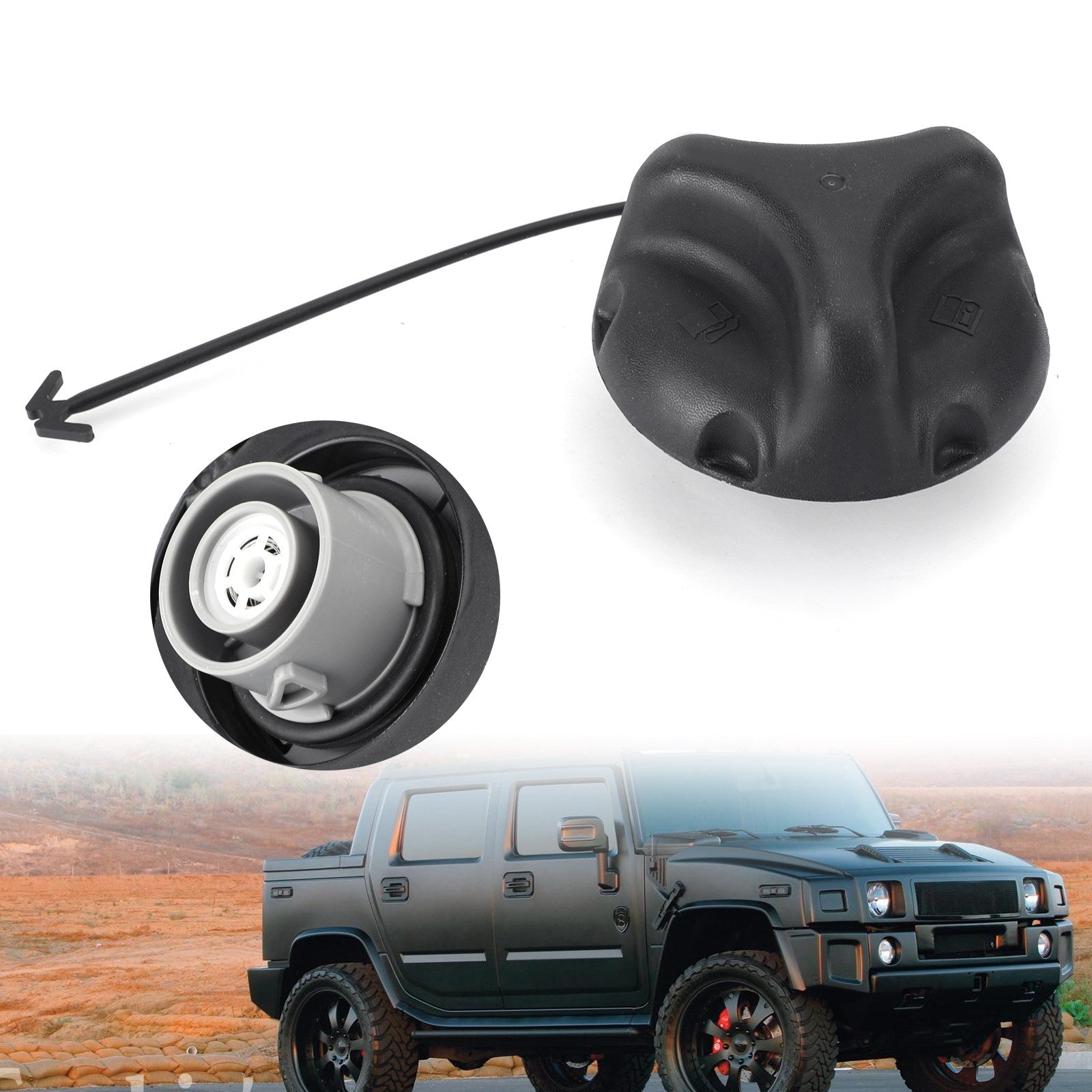 Fuel Tank Gas Cap Fit 2004-2010 Hummer H2 H3 H3T GM 25827646 Generic