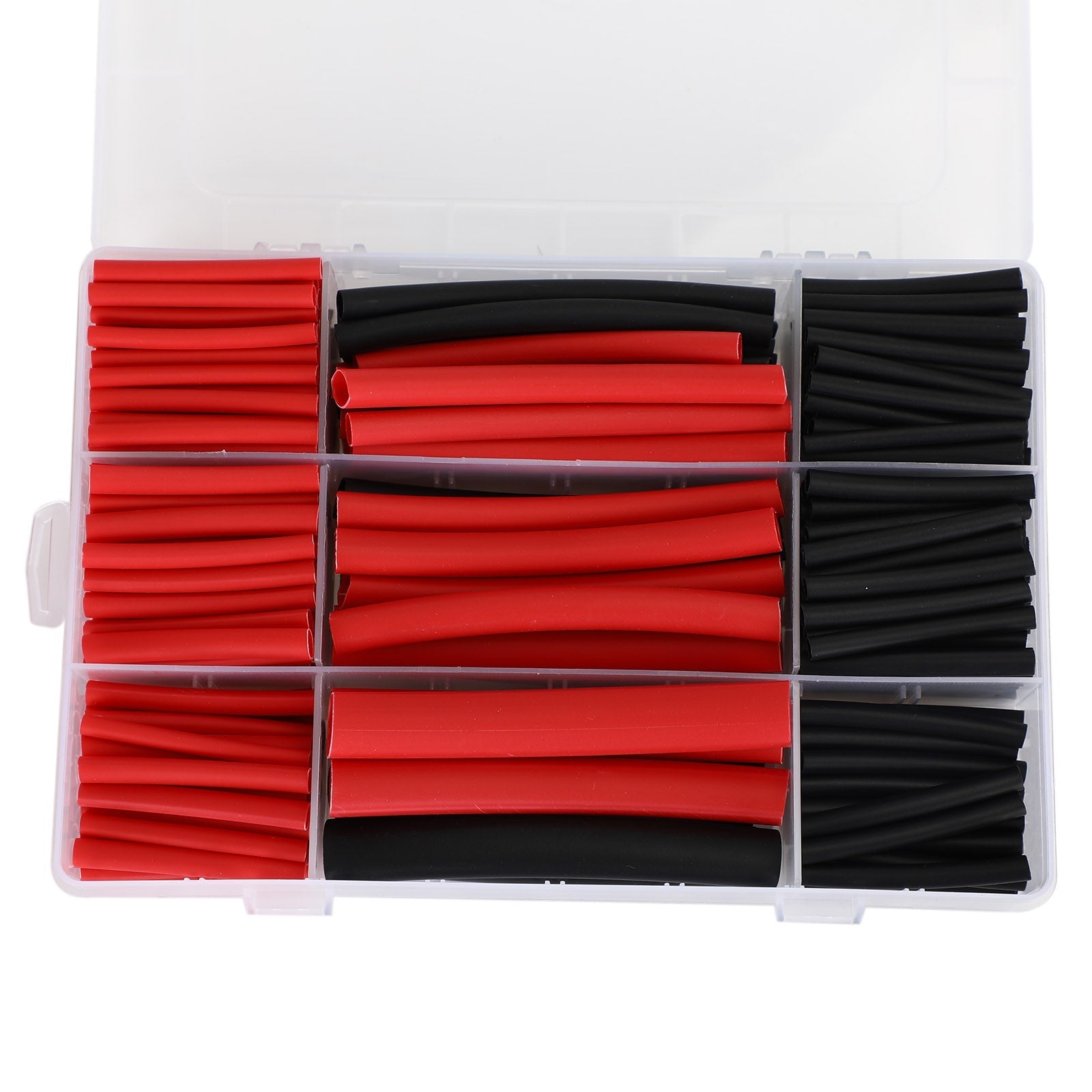 300Pcs 3:1 Dual Wall Adhesive Heat Shrink Tubing 10 Sizes 2 Color Kit Black Red