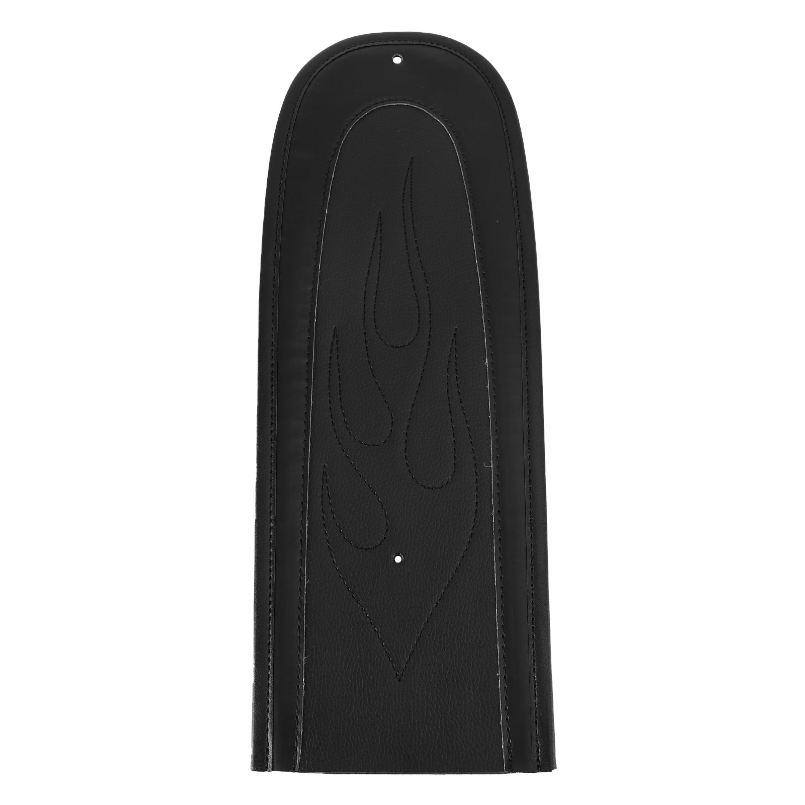 Babero para guardabarros de asiento trasero de cuero PU con puntada de llama negra apto para Dyna Super Glide genérico