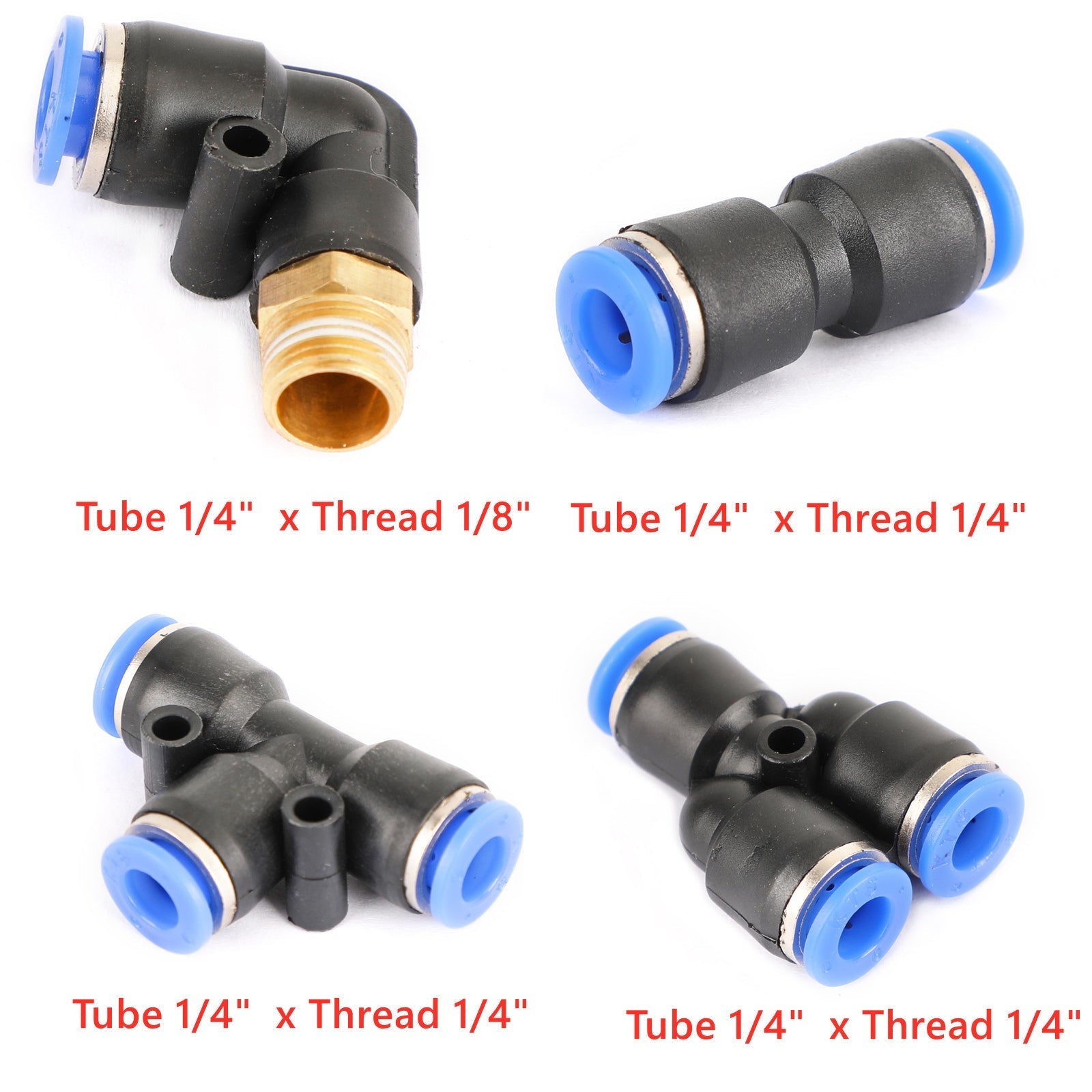 Pneumatic Air Quick Push to Connect Fitting "L" "T" "Y" Straight Split Tube 6mm