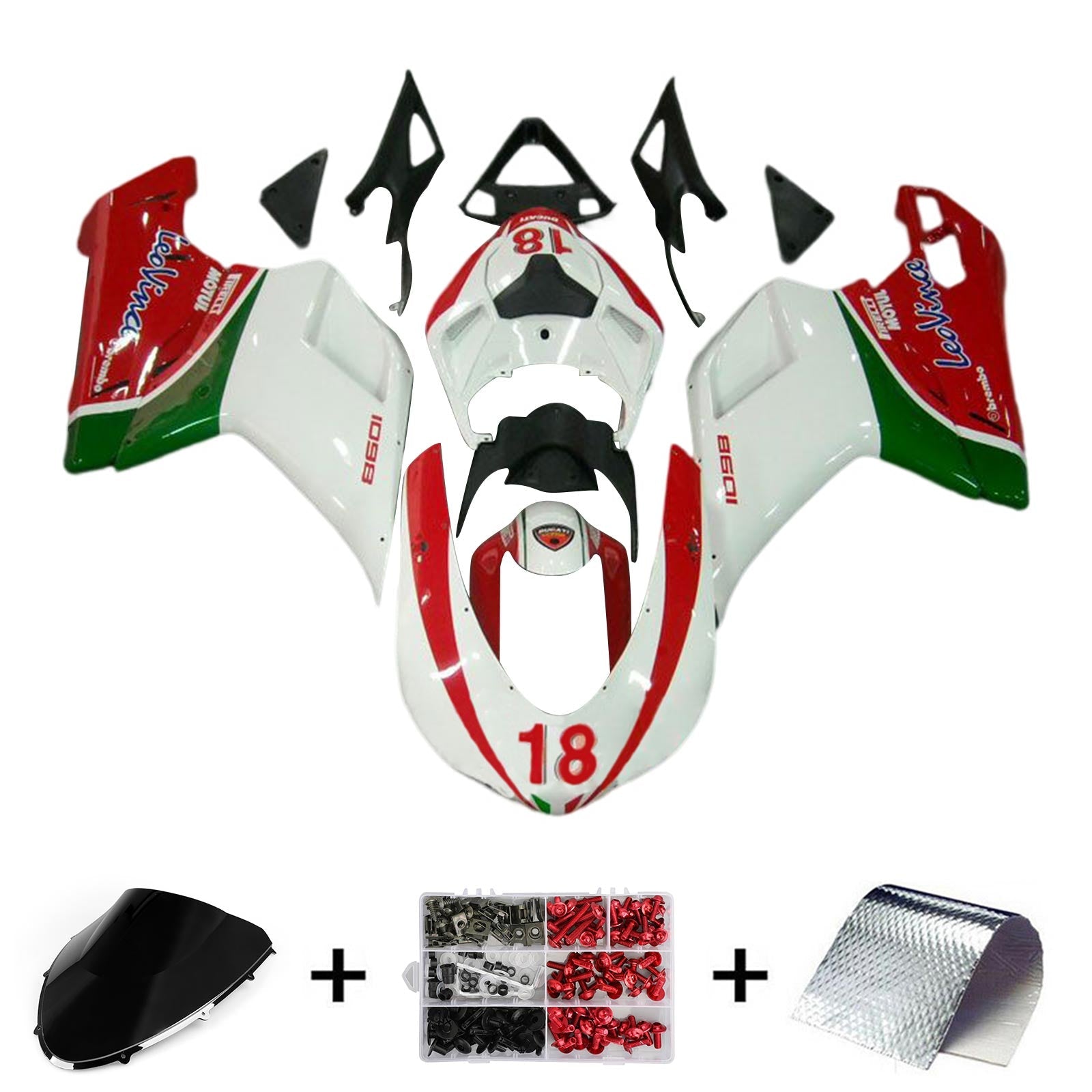 Ducati 1098 1198 848 2007-2011 Fairing Kit Bodywork ABS