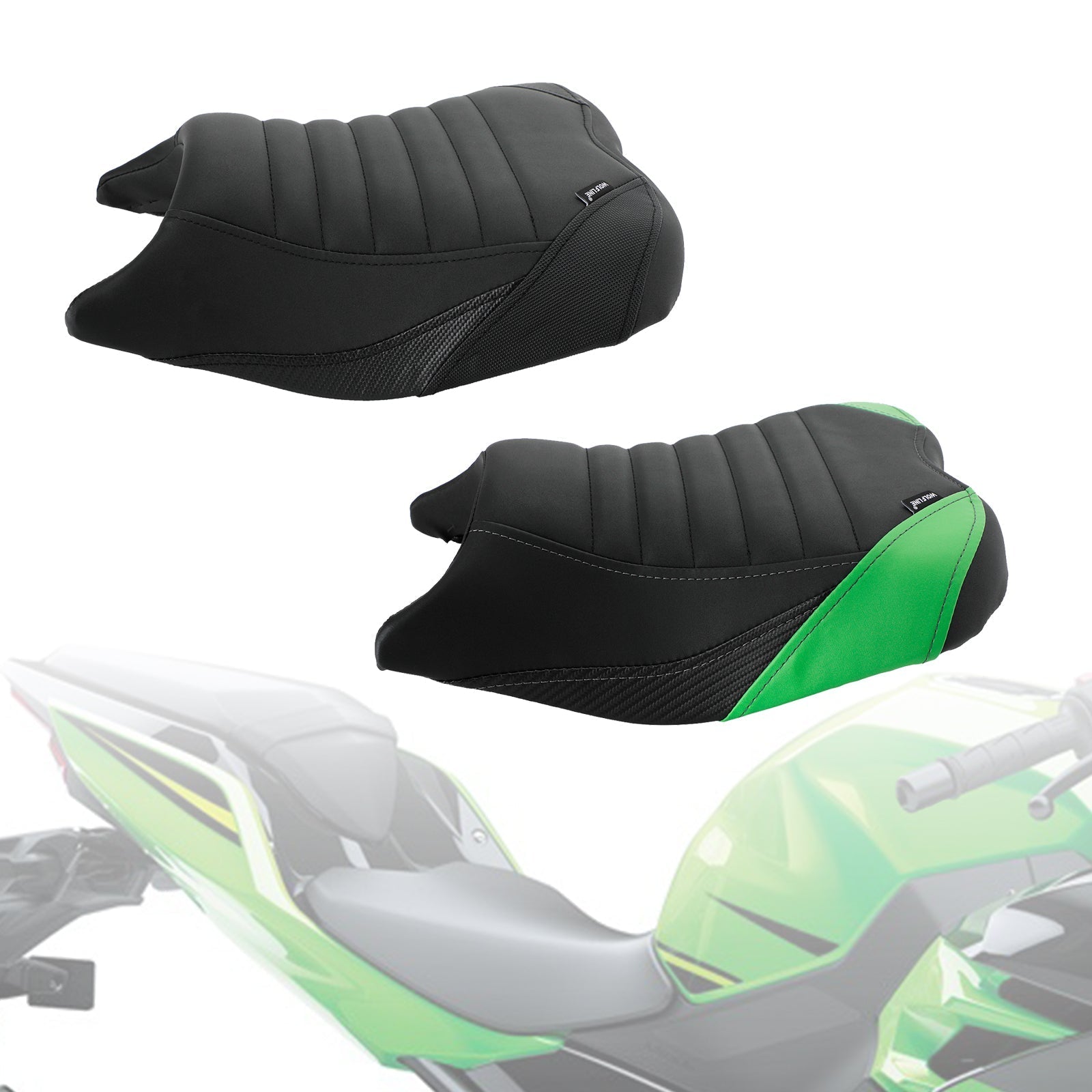 KAWASAKI Ninja 400 Z400 2018-2022 
 Replace Front Rear Driver Passenger Seat Green