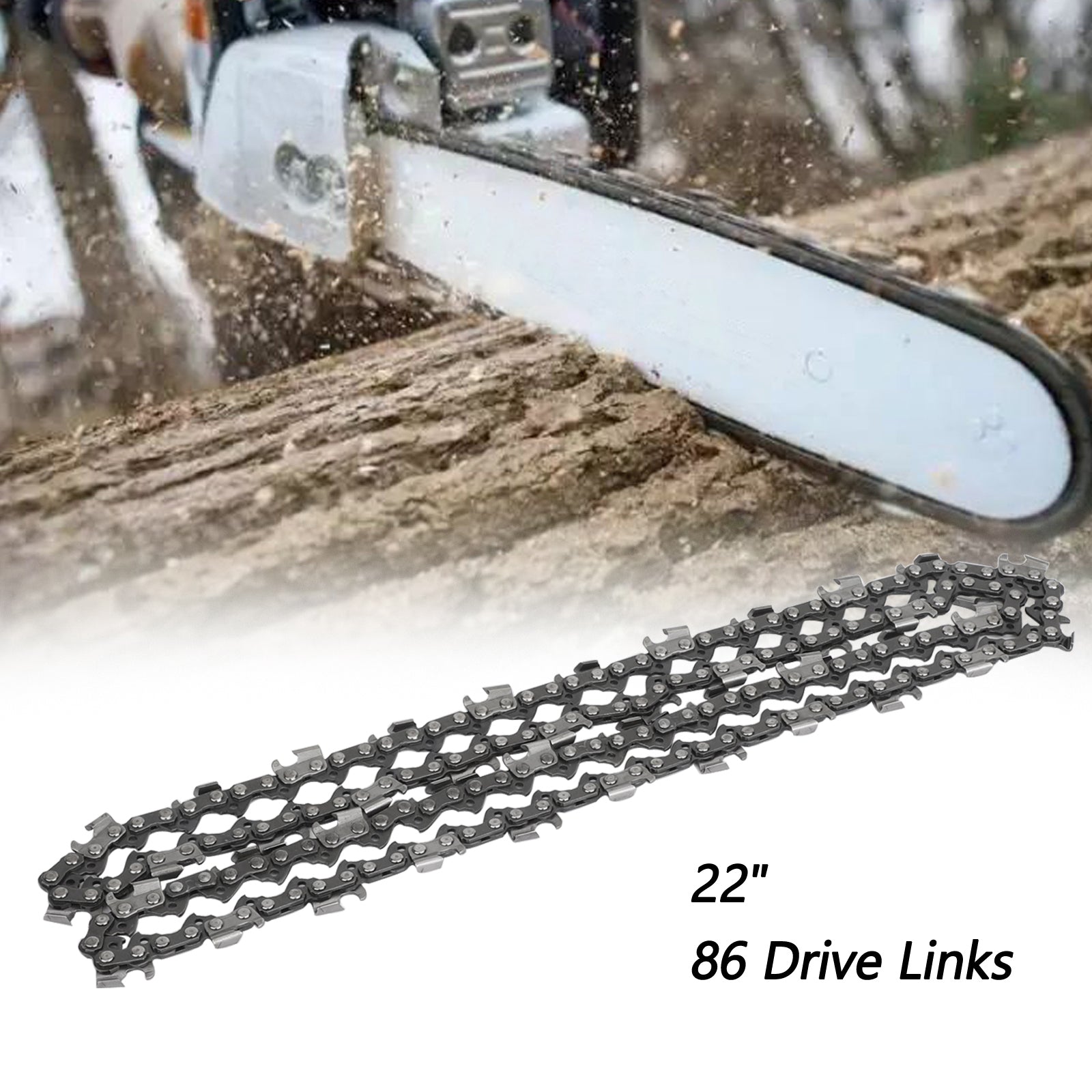 Generic 22'' Chainsaw Saw Chain 325 pitch .058 gauge 86DL Drive Links Spare Replacement