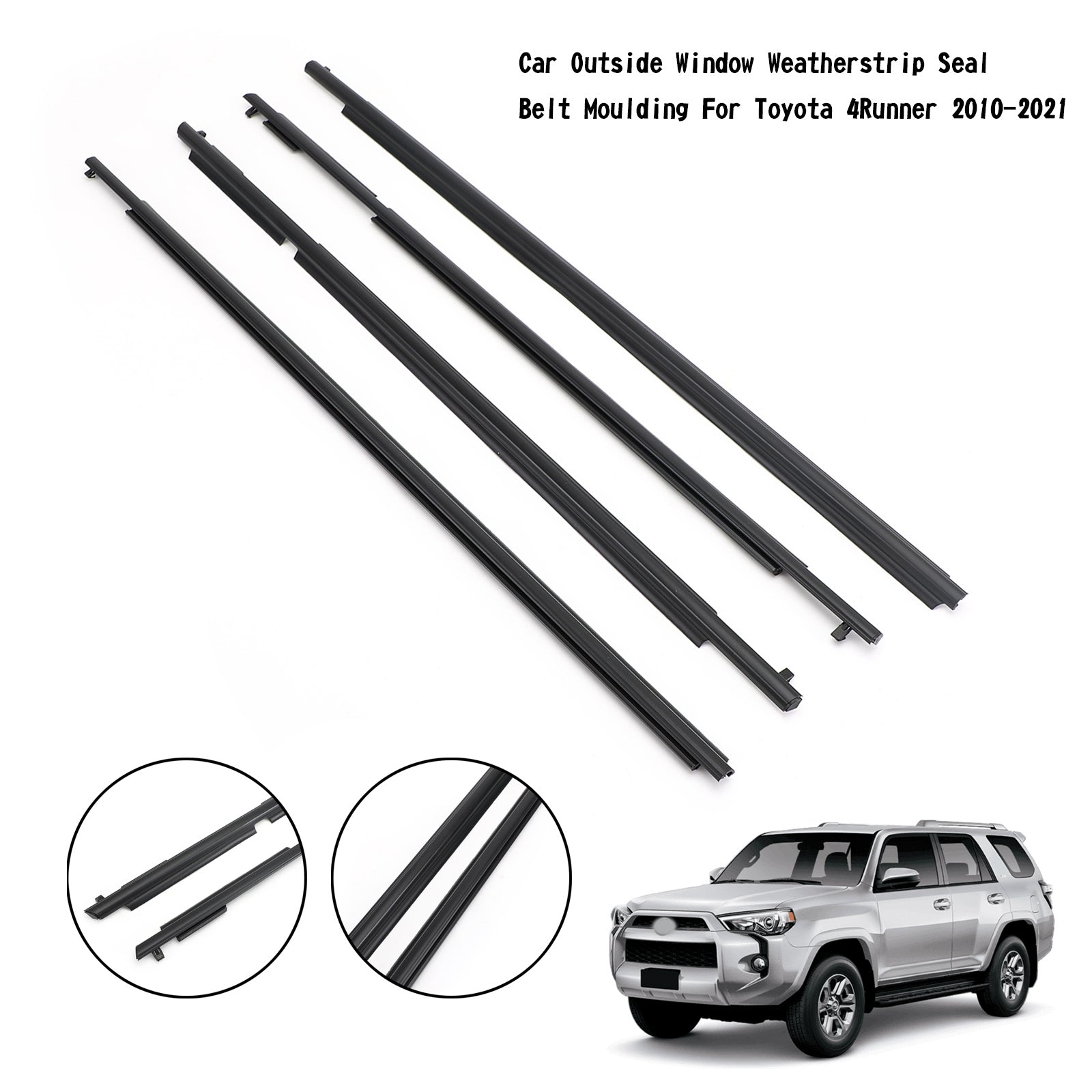 Moldura de cinturón de sellado para ventana exterior de coche, burlete para Toyota 4Runner 2010-2021 genérico