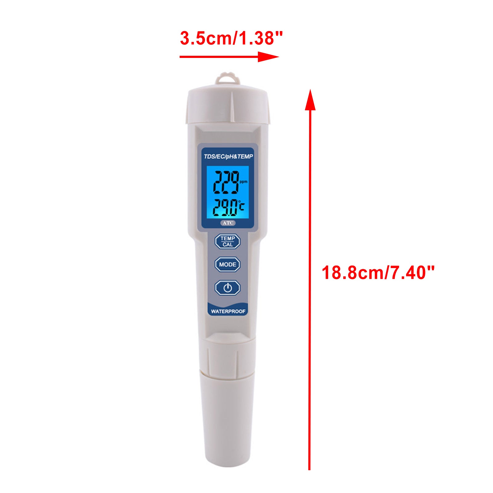 4 en 1 PH/TDS/EC/medidor de temperatura Monitor Digital de calidad del agua herramienta de prueba