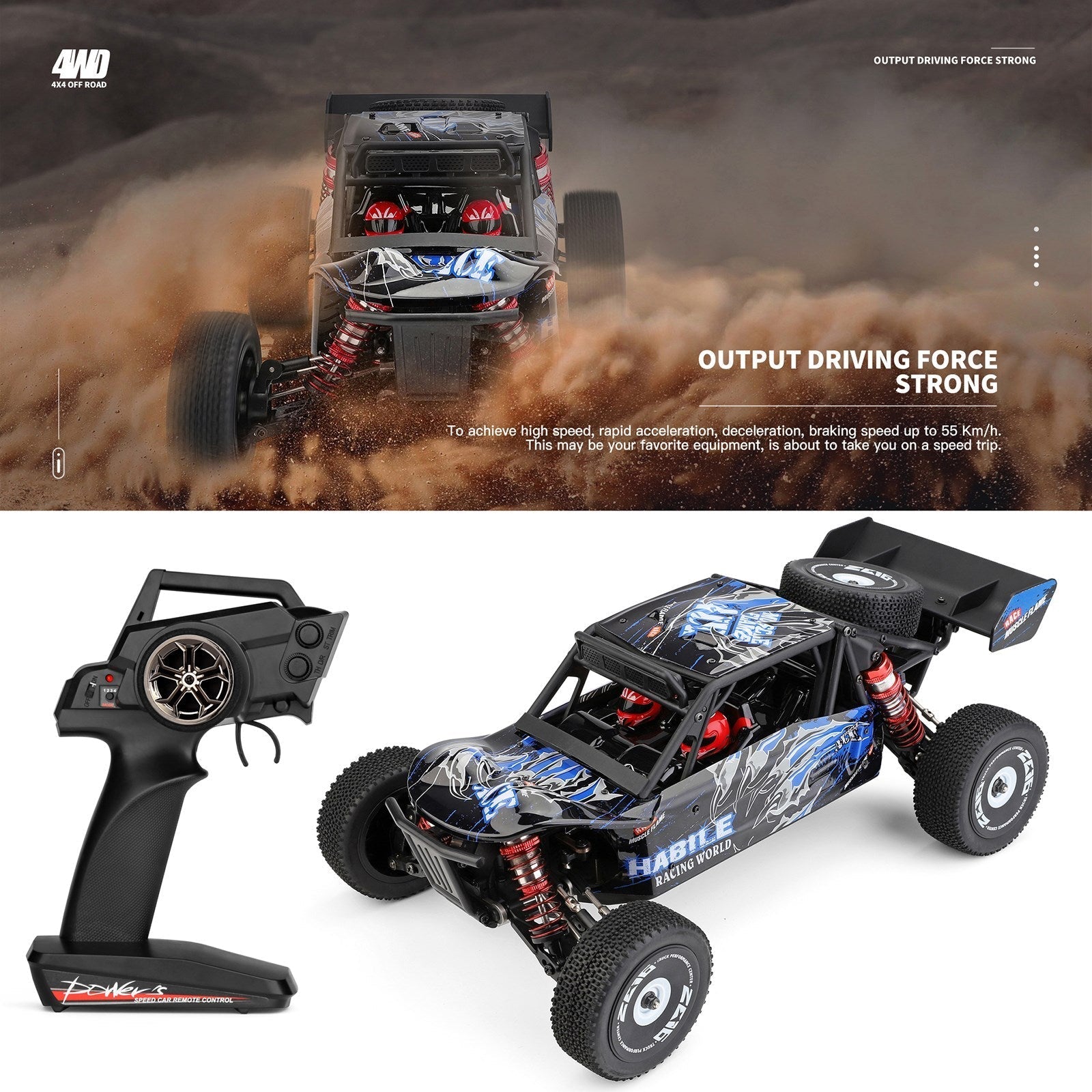 Wltoys 124018 RC coche de carreras 60 km/h 1/12 2,4 GHz todoterreno Drift RTR 4WD juguete para regalo