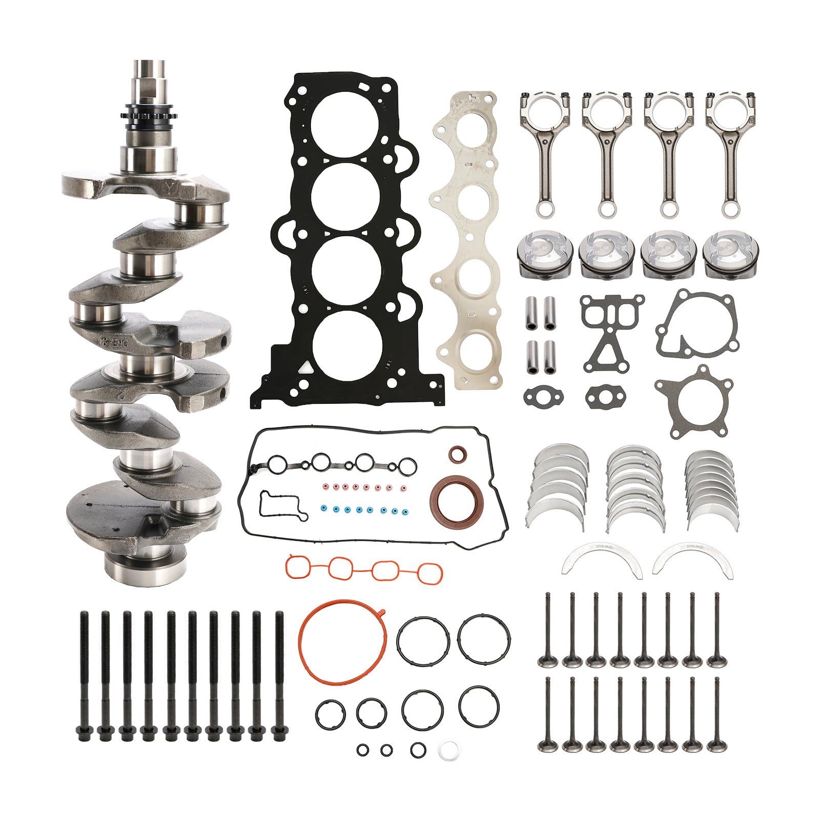 Hyundai Veloster (FS) (2011–2018) G4FD 1.6L Engine Rebuild Overhaul Kit w/Crankshaft & Connecting Rod for Hyundai 1.6L