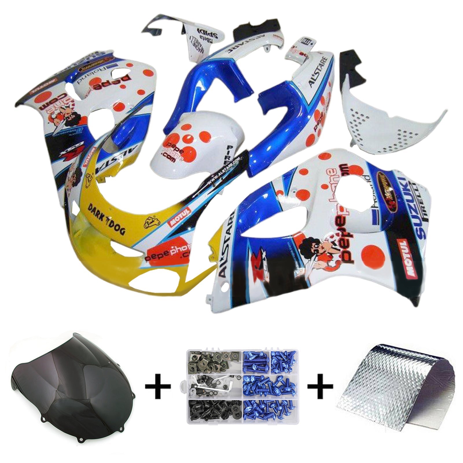 Amotopart Suzuki GSXR600 1996-2000 GSXR750 1996-1999 Fairing Kit Bodywork