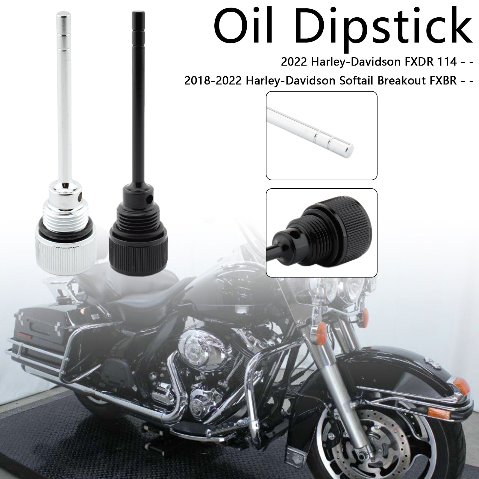 1105-0022 Oil Dipstick Tank Cap Plug For Softail Road Glide 07-19