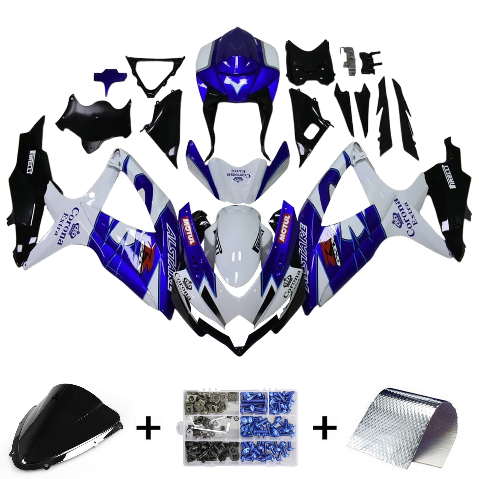 Amotopart Suzuki GSXR 600/750 2008-2010 K8 Fairing Kit Bodywork Plastic ABS