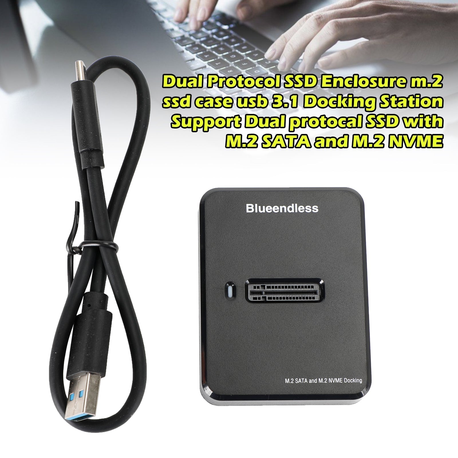 USB3.1 Docking Station Support Dual protocal SSD with M.2 SATA and M.2 NVME