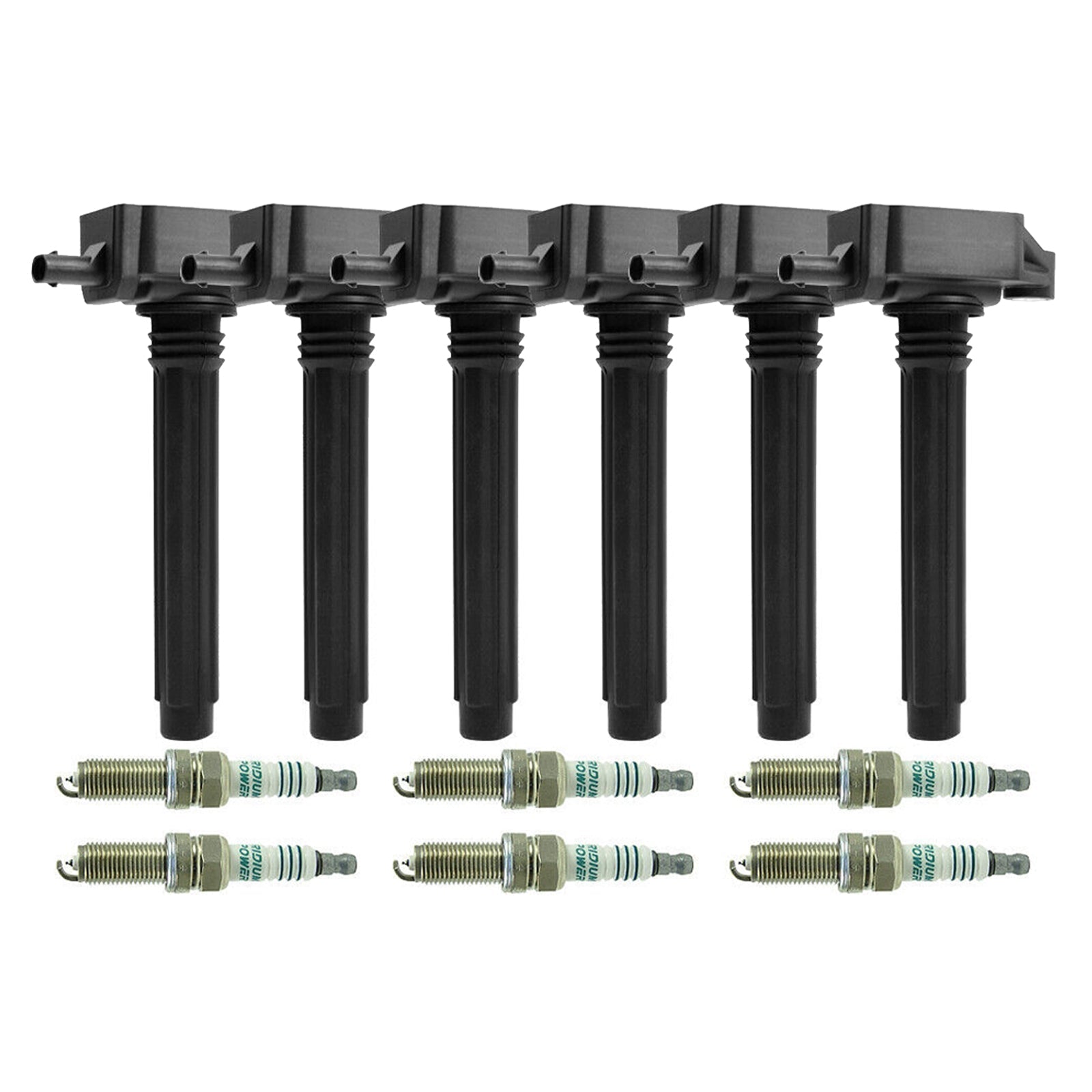 2014-2017 Jeep Cherokee Ram ProMaster 1500 2500 3500 V6 6pcs Ignition Coil +Spark Plug UF648