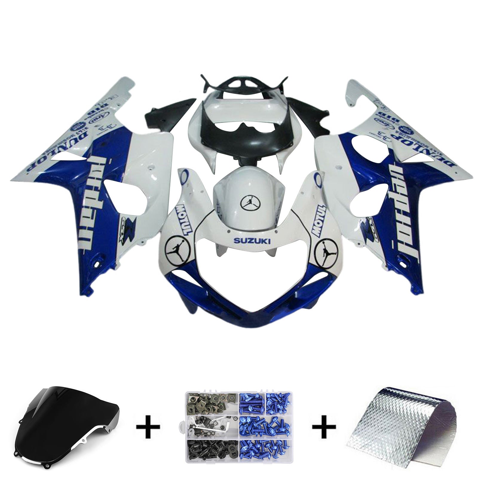 Amotopart Suzuki GSXR1000 2000-2002 K1 K2 Fairing Kit Bodywork Plastic ABS